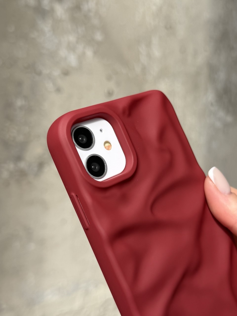 Чехол матовый волнистый Wave Case для iPhone 11 Wine Red (10)