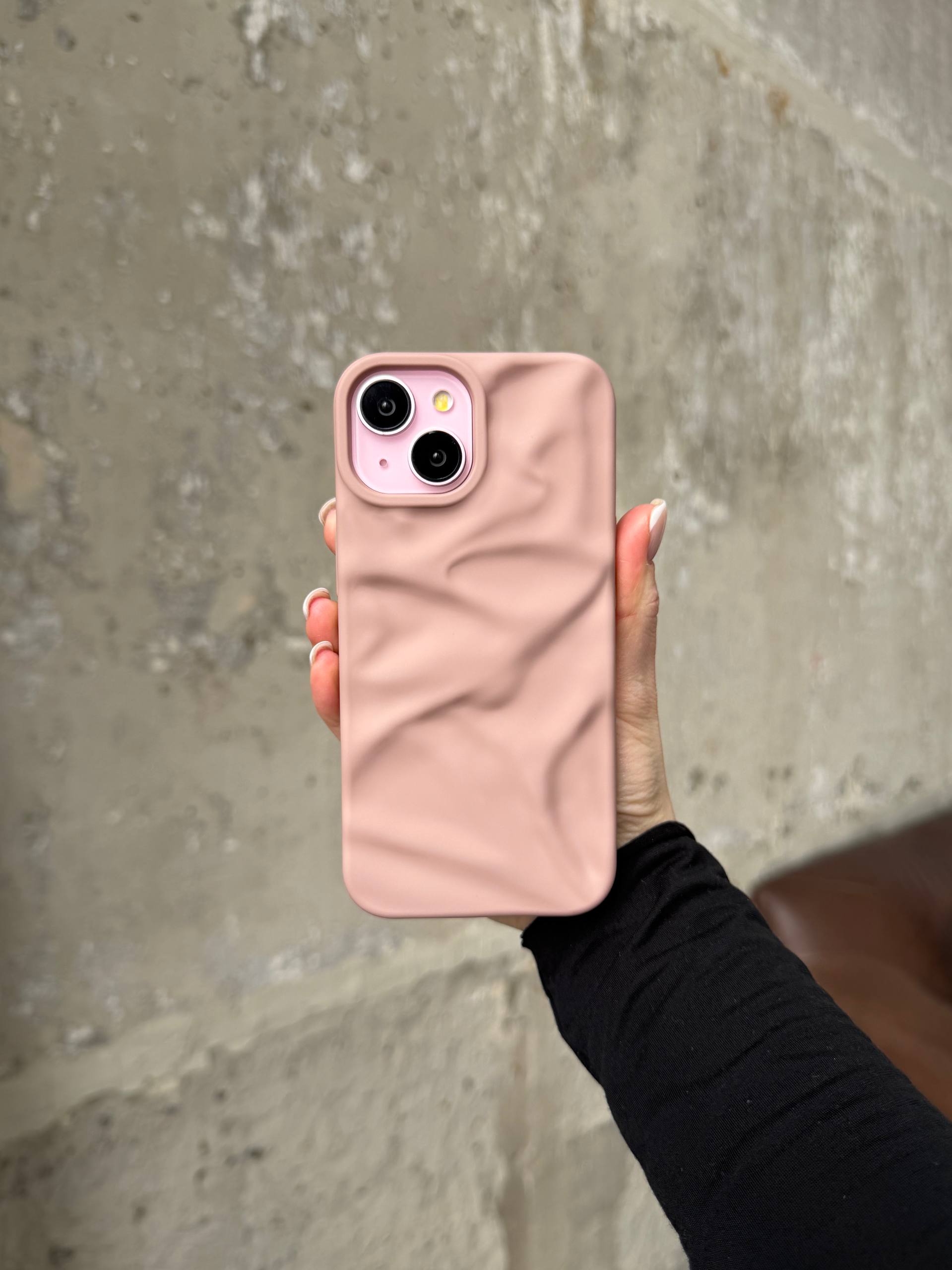 Чехол матовый волнистый Wave Case для iPhone 14+ Powder (06)