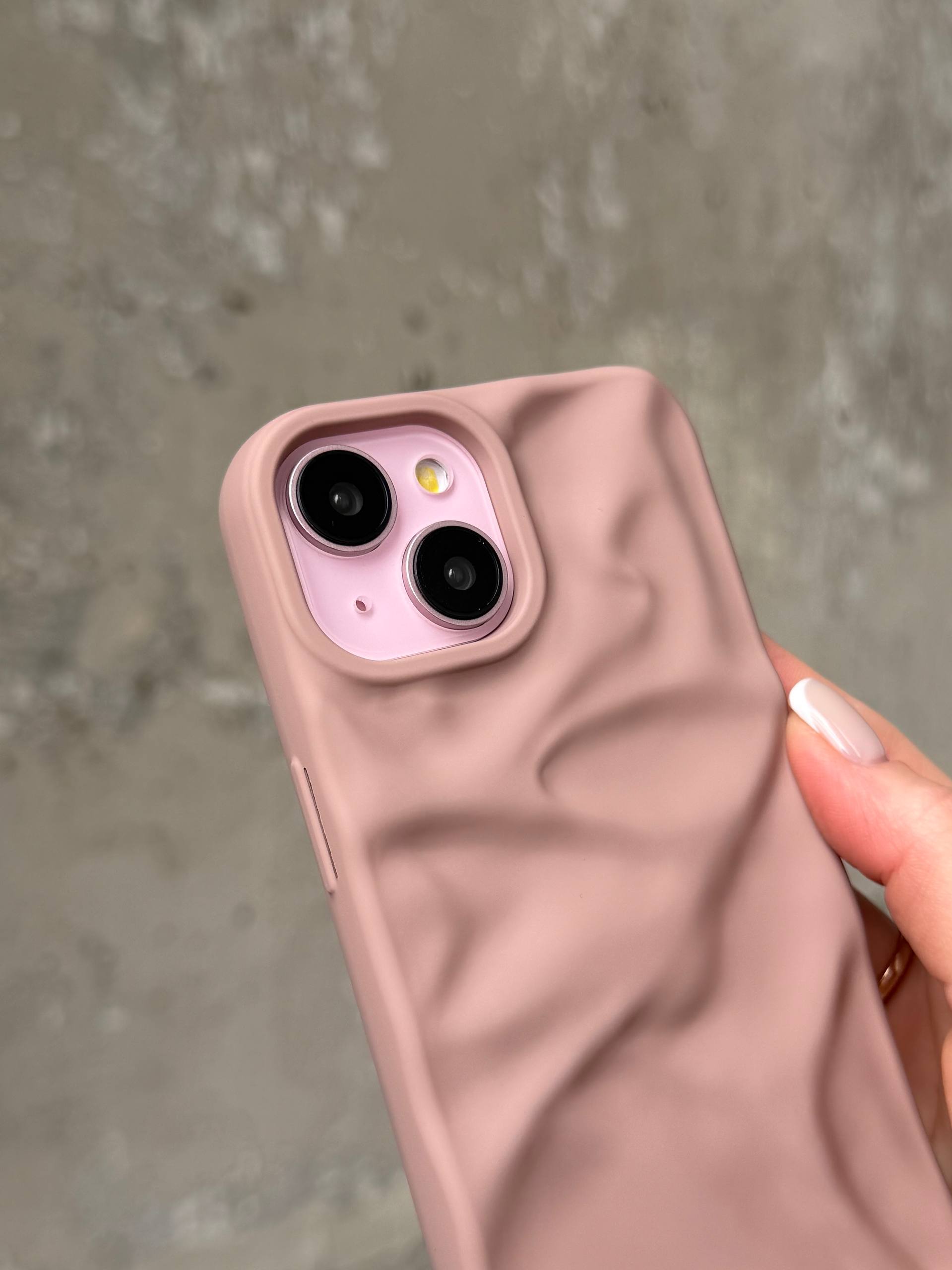Чехол матовый волнистый Wave Case для iPhone 14+ Powder (06)