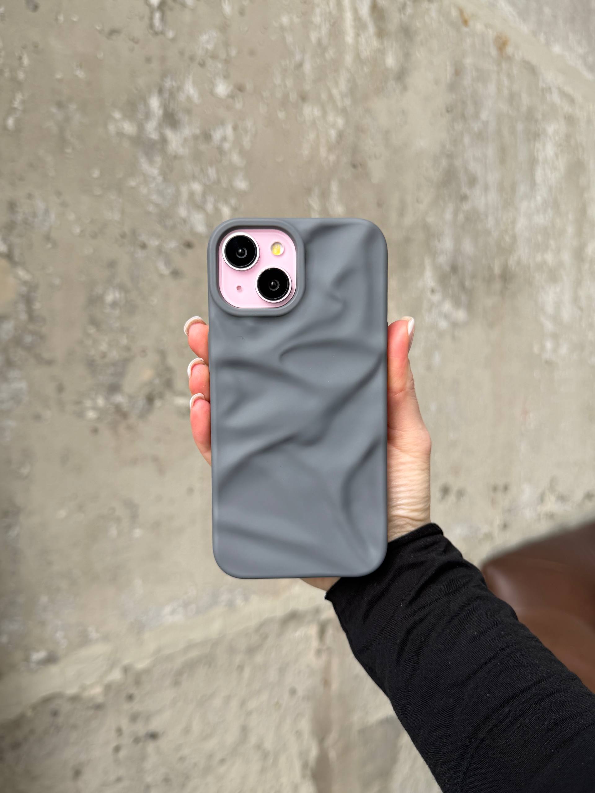 Чехол матовый волнистый Wave Case для iPhone 14+ Grey (02)