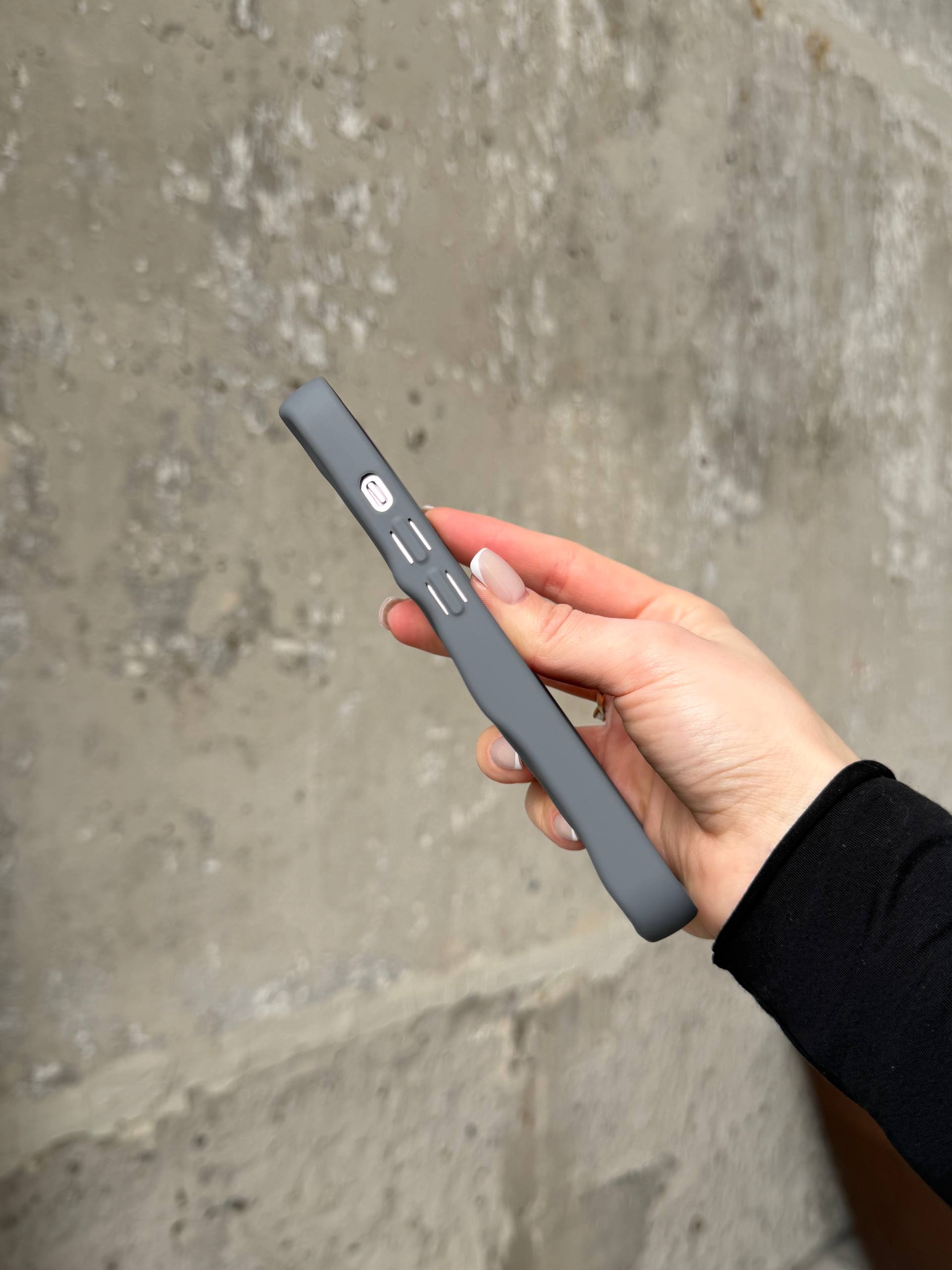 Чехол матовый волнистый Wave Case для iPhone 14 Grey (02)
