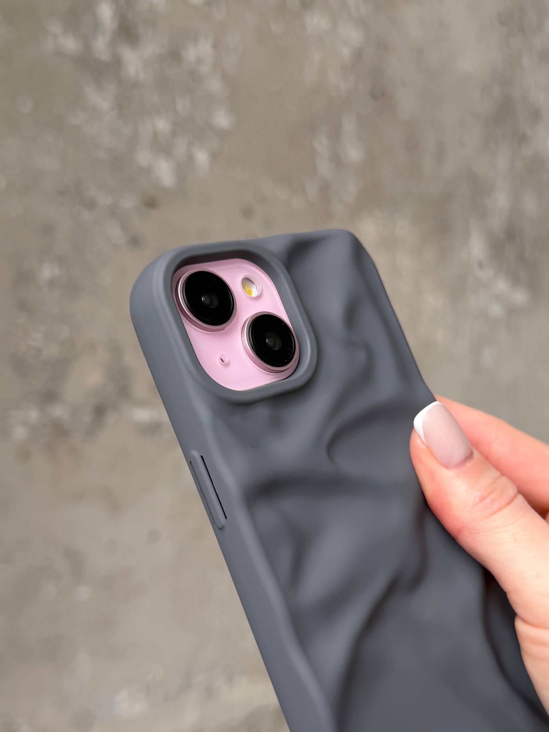 Чехол матовый волнистый Wave Case для iPhone 14 Grey (02)