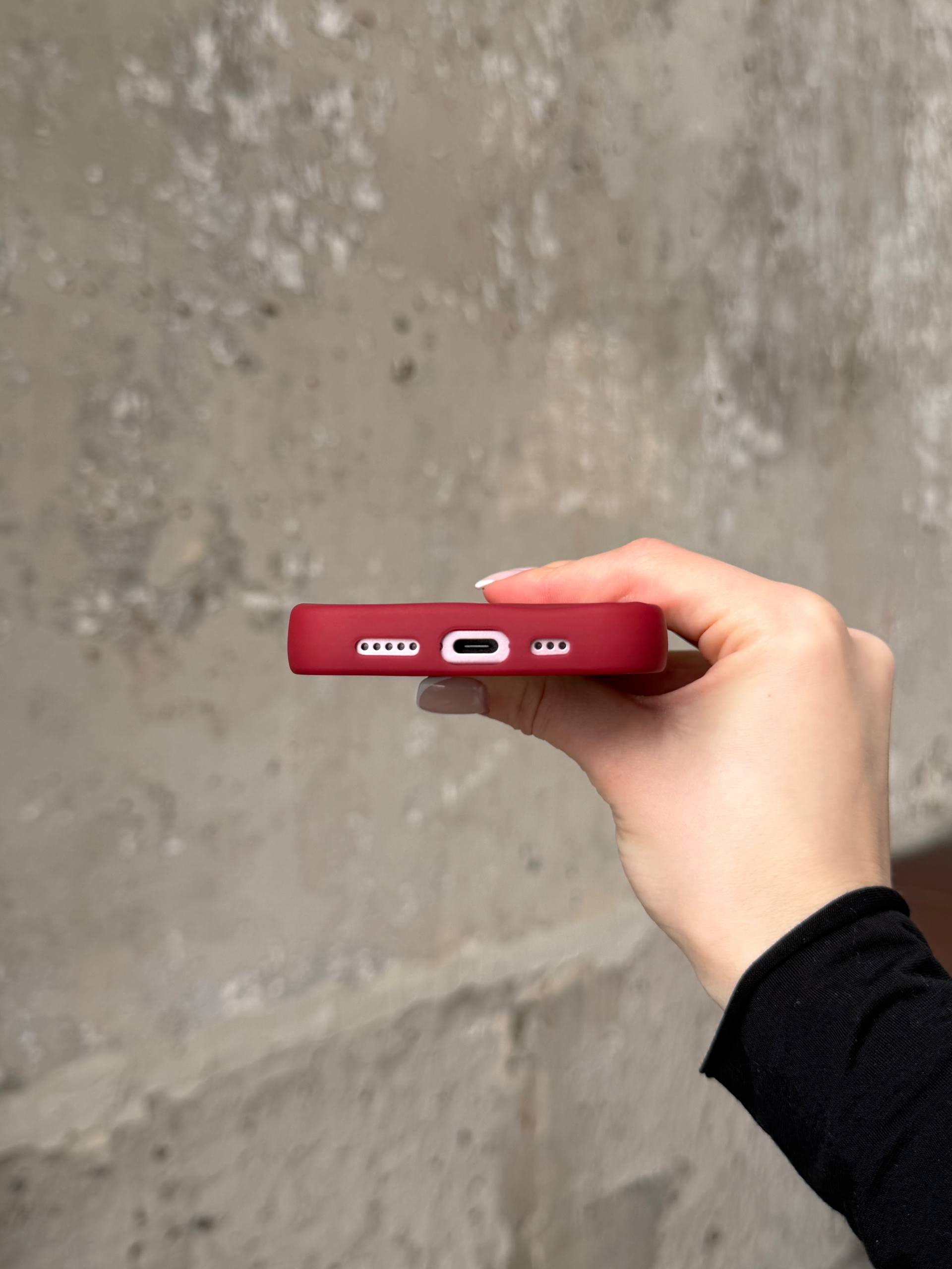 Чехол матовый волнистый Wave Case для iPhone 14+ Wine Red (10)