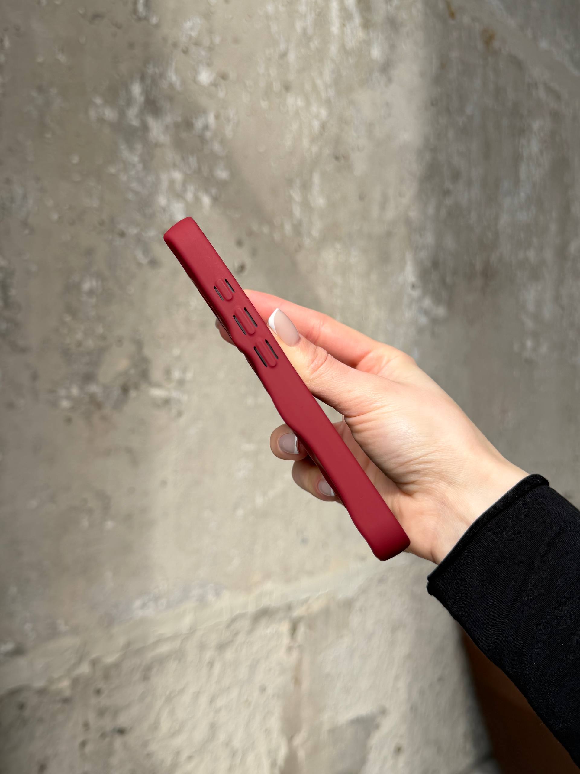 Чехол матовый волнистый Wave Case для iPhone 17 Wine Red (10)