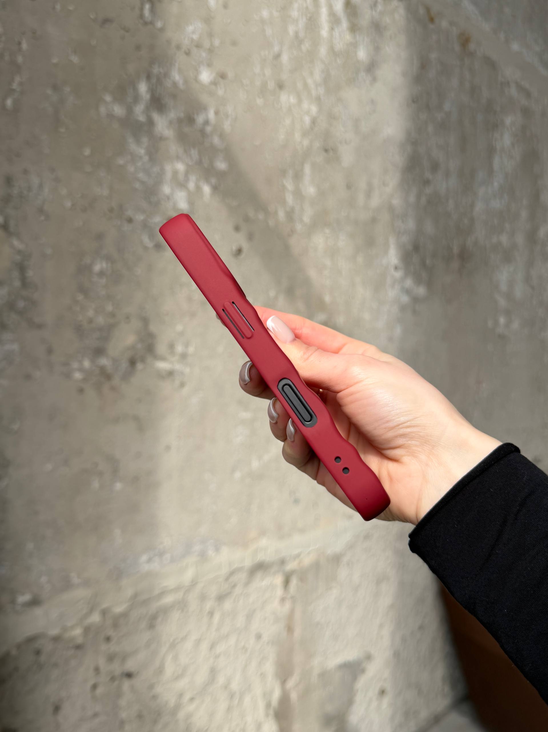 Чехол матовый волнистый Wave Case для iPhone 17 Wine Red (10)