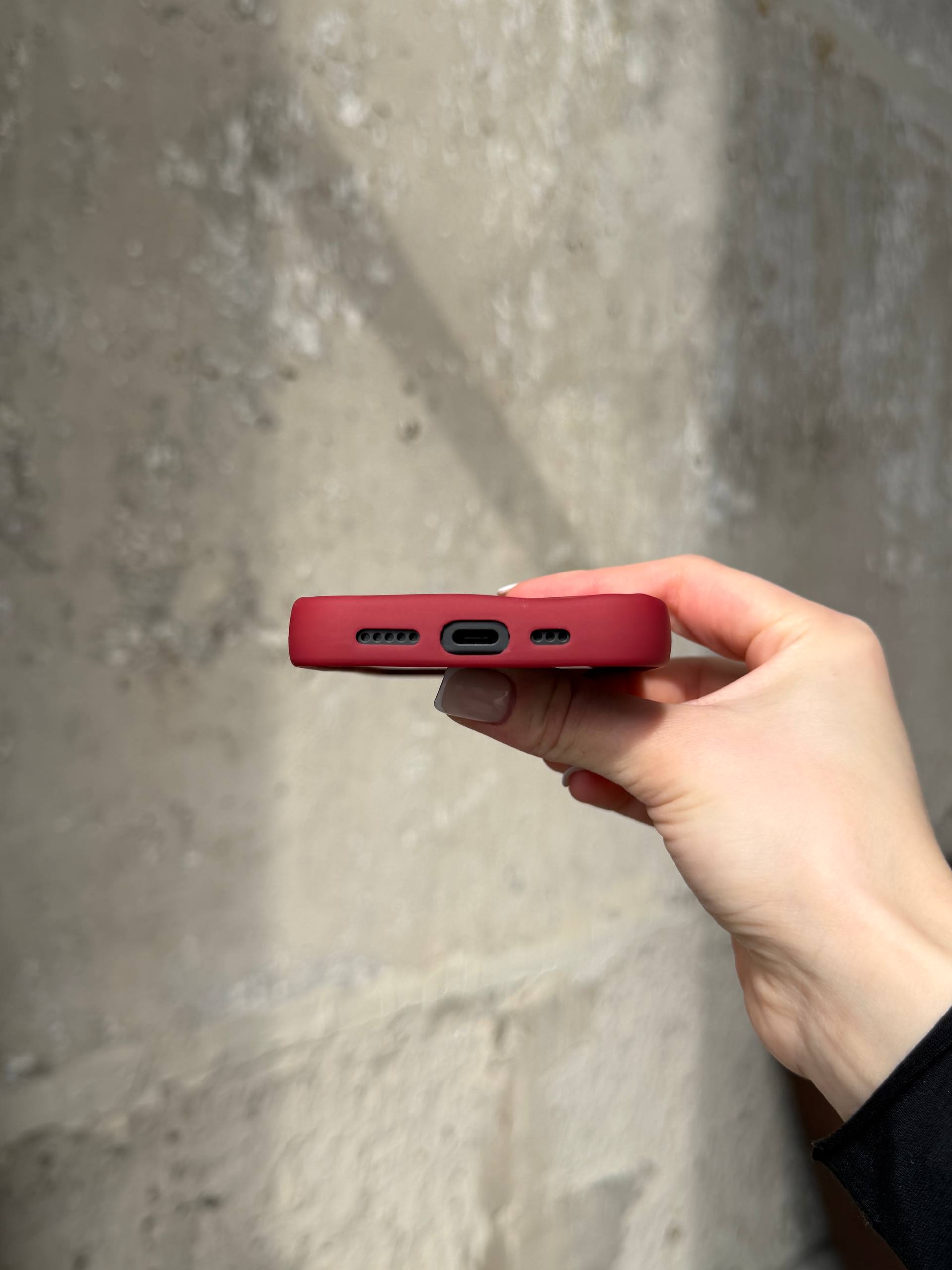 Чехол матовый волнистый Wave Case для iPhone 17 Wine Red (10)