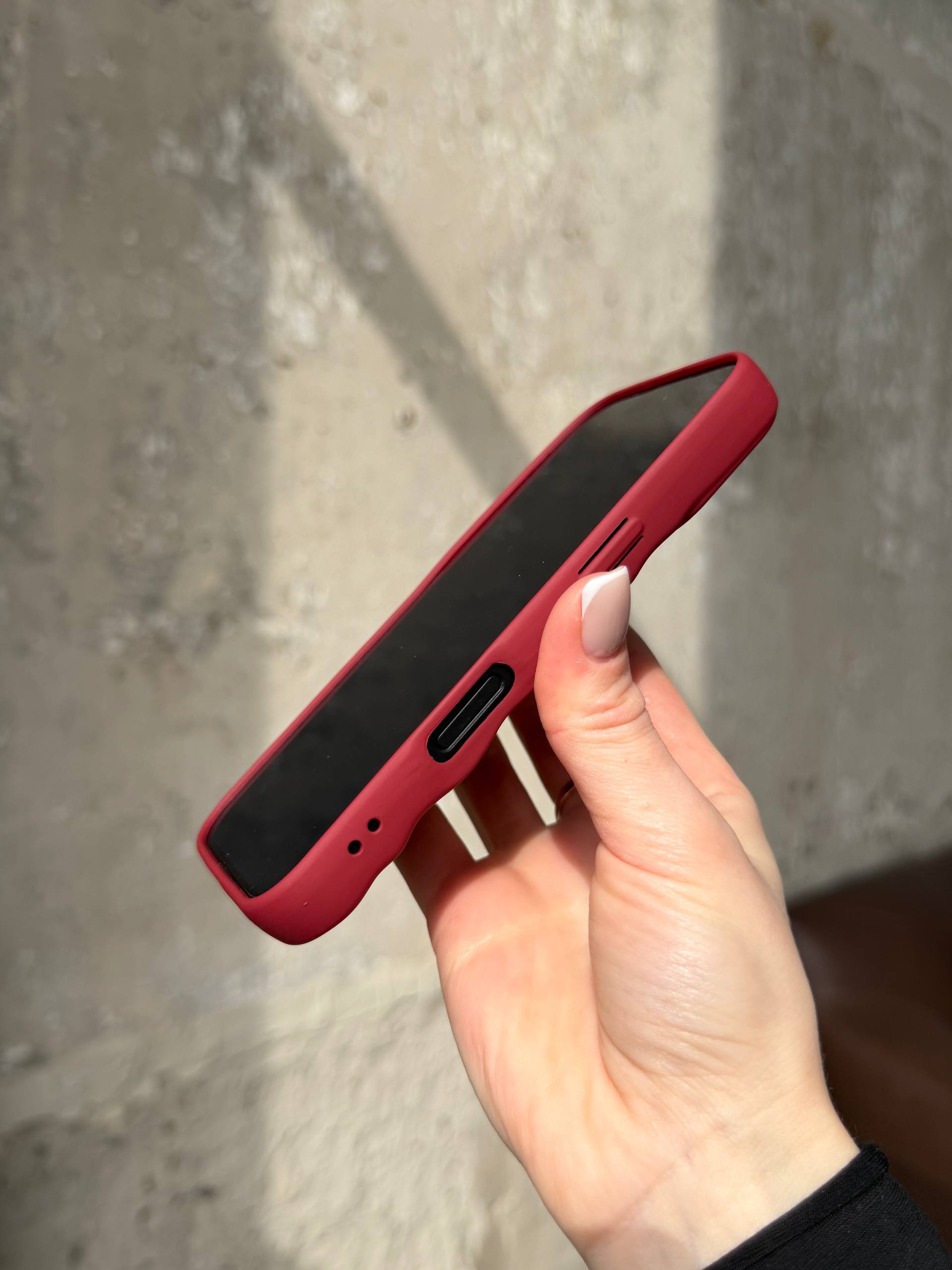 Чехол матовый волнистый Wave Case для iPhone 17 Wine Red (10)
