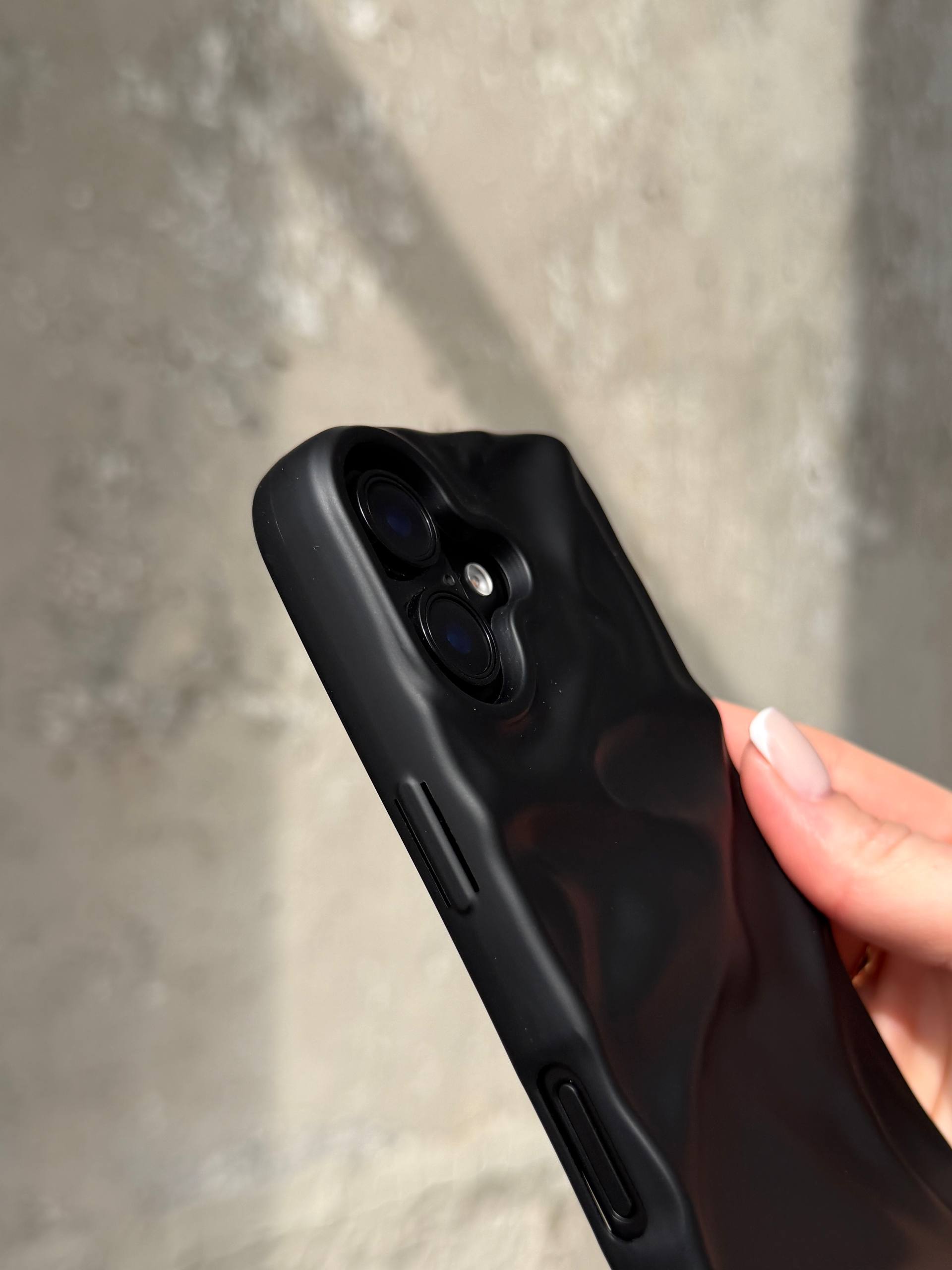 Чохол матовий хвилястий Wave Case на iPhone 17 Black (07)