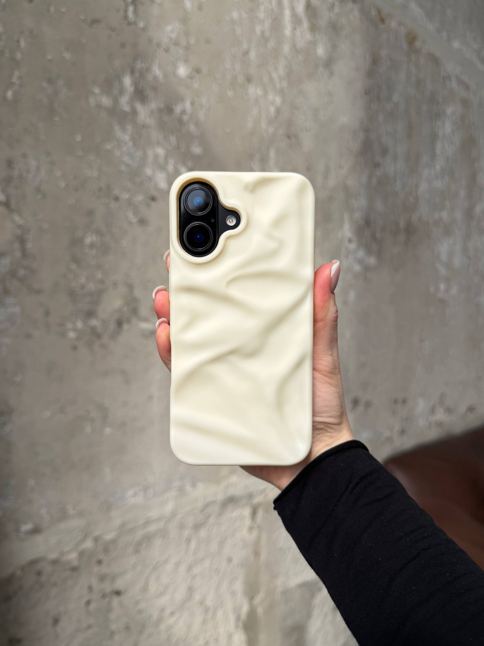 Чехол матовый волнистый Wave Case для iPhone 17 Beige (01)