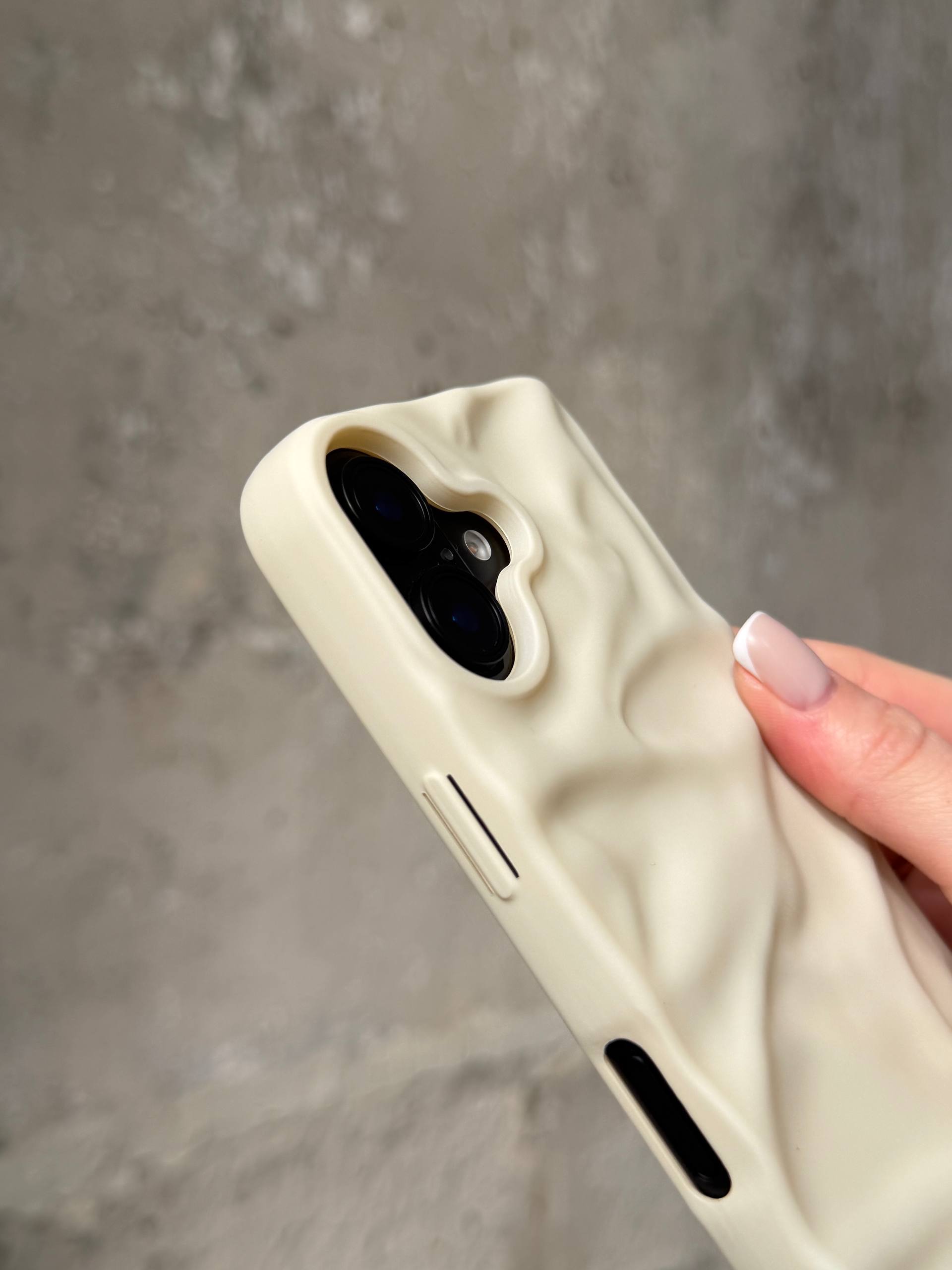 Чехол матовый волнистый Wave Case для iPhone 17 Beige (01)