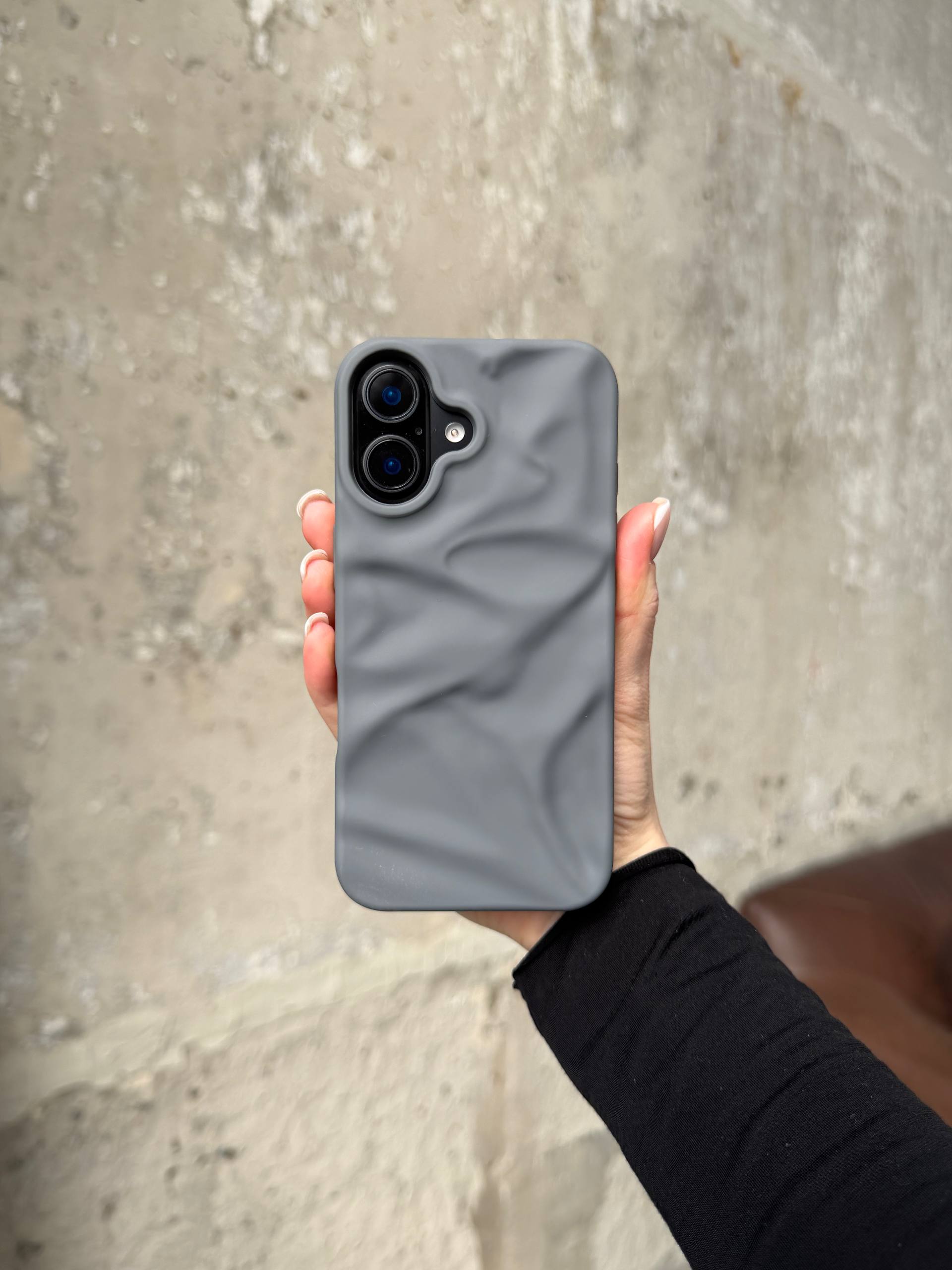 Чехол матовый волнистый Wave Case для iPhone 17 Grey (02)