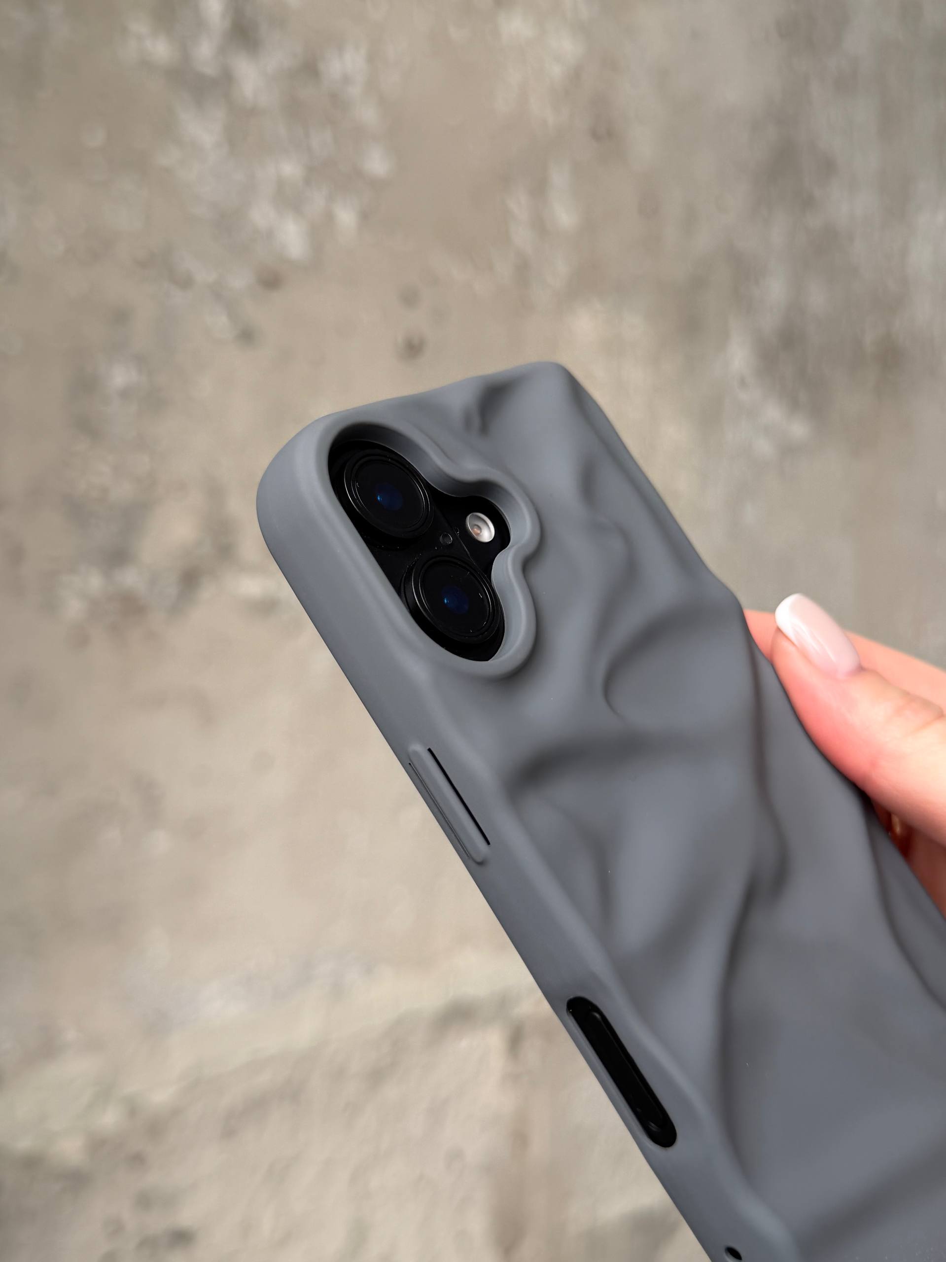 Чехол матовый волнистый Wave Case для iPhone 17 Grey (02)