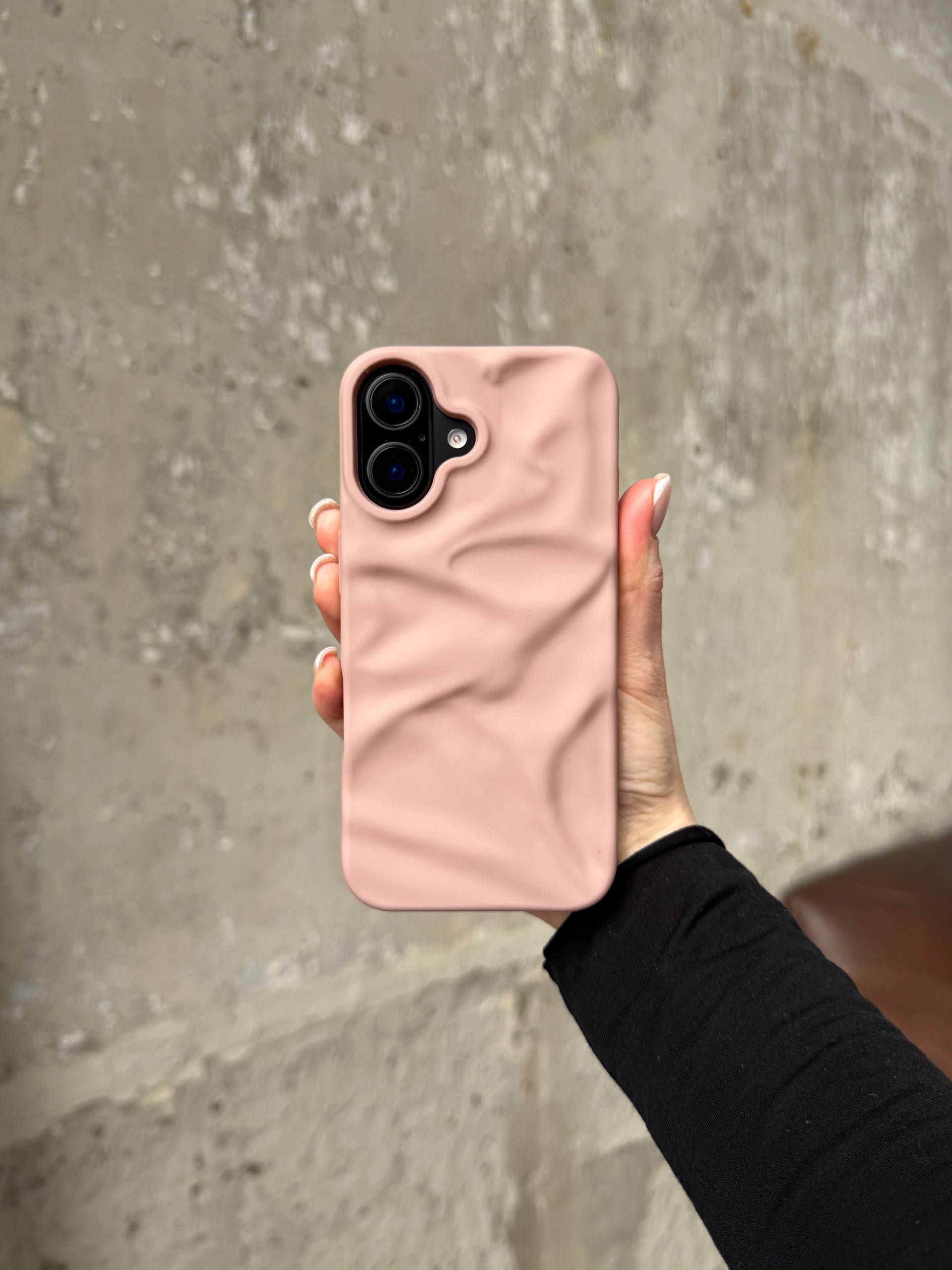 Чехол матовый волнистый Wave Case на iPhone 17 Powder (06)