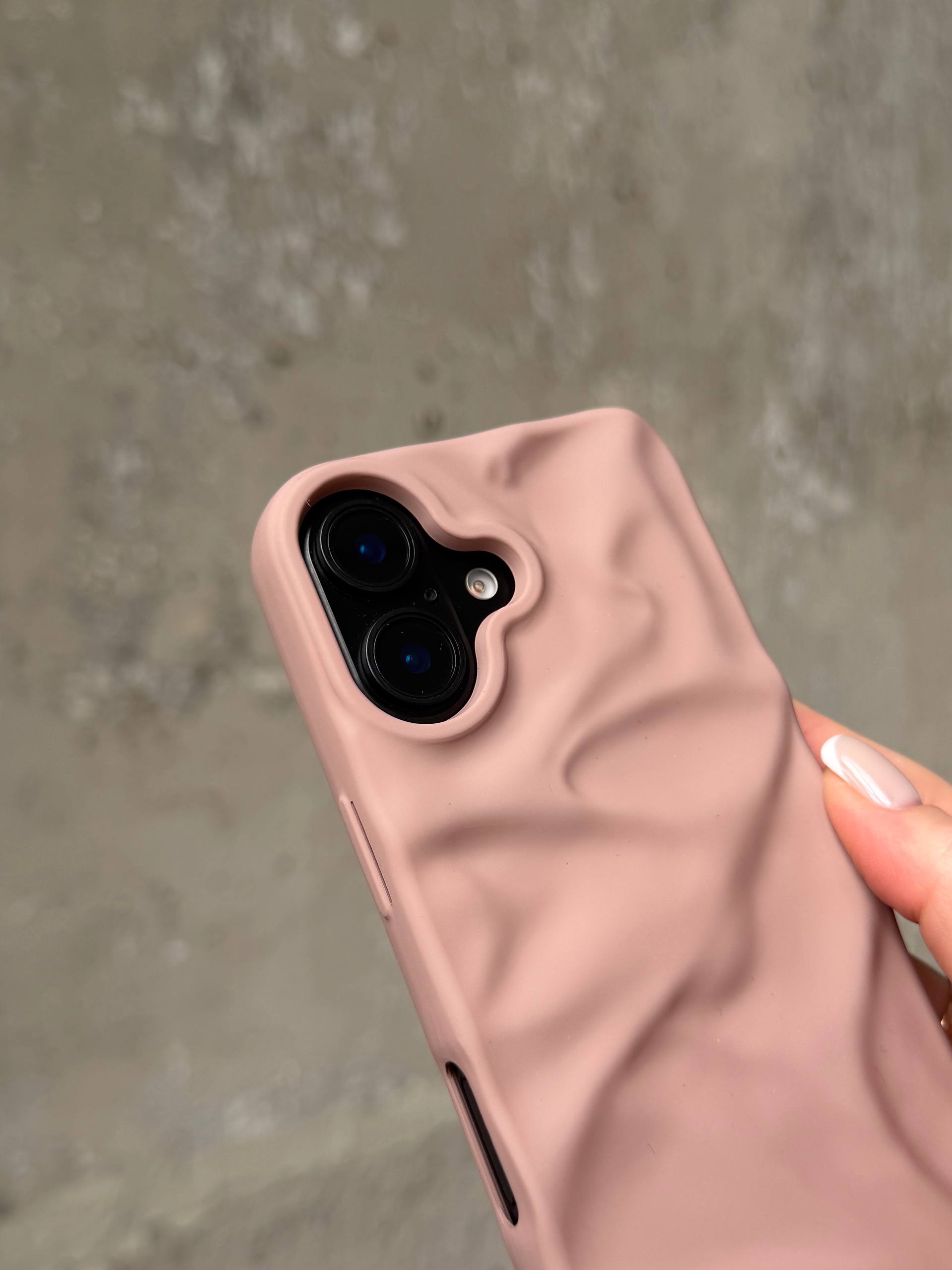 Чехол матовый волнистый Wave Case на iPhone 17 Powder (06)