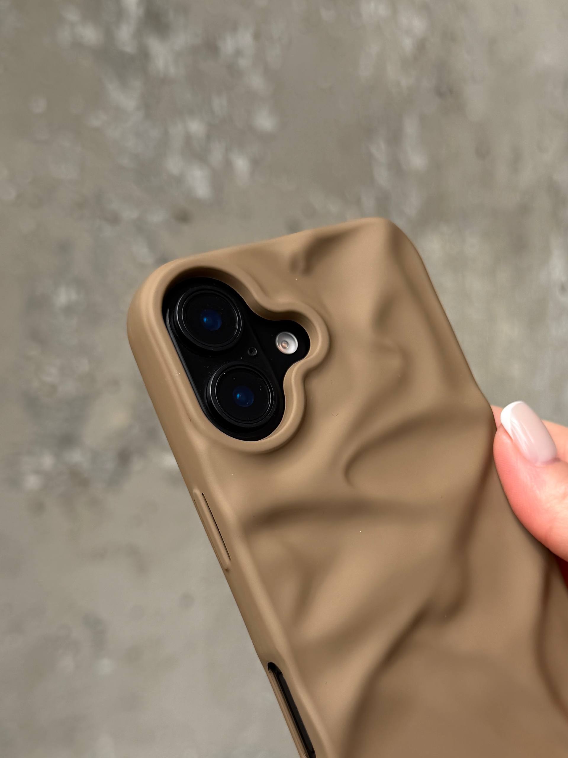Чохол матовий хвилястий Wave Case на iPhone 17 Milk Chocolate (05)