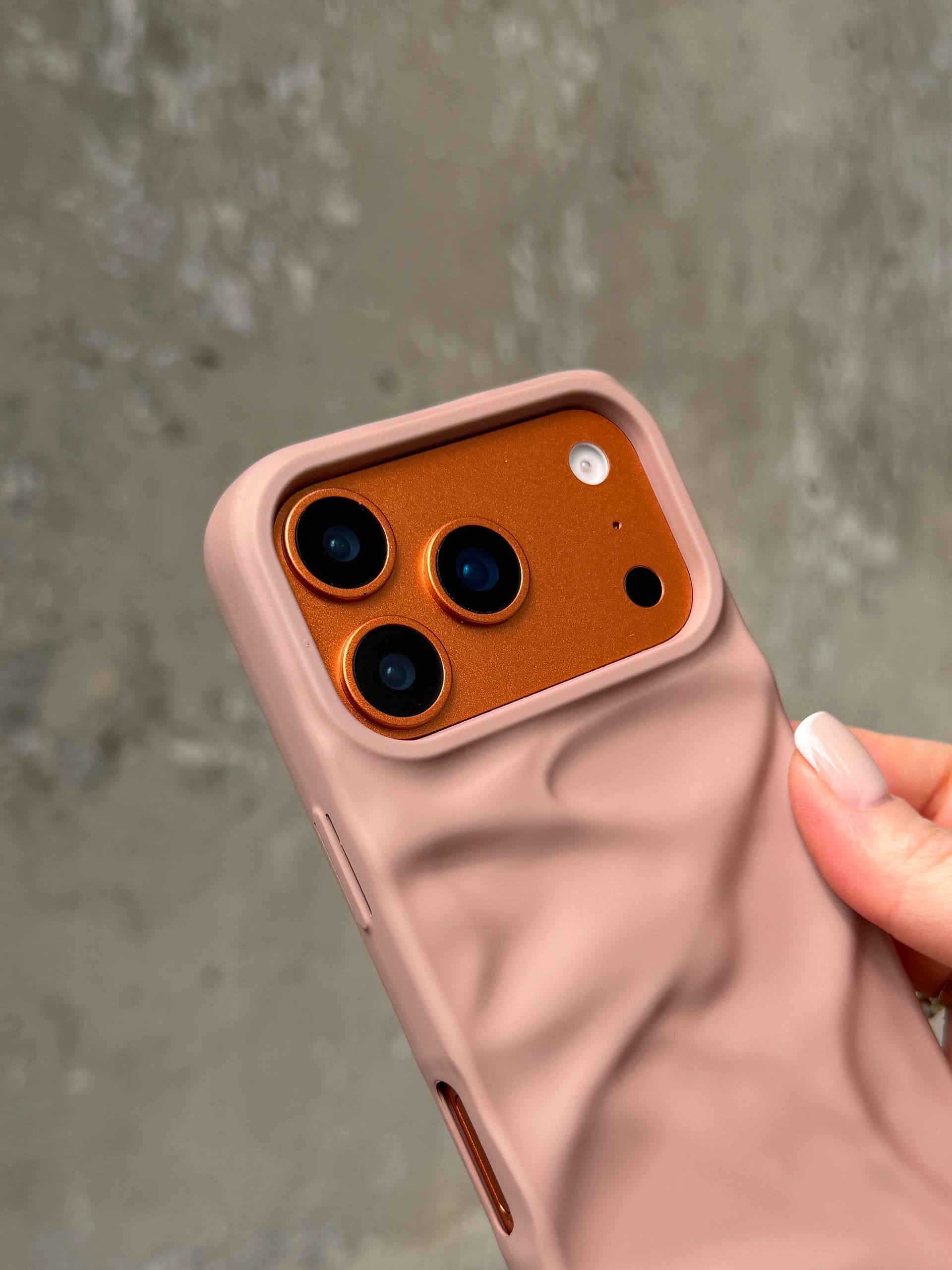 Чехол матовый волнистый Wave Case на iPhone 17 Pro Max Powder (06)