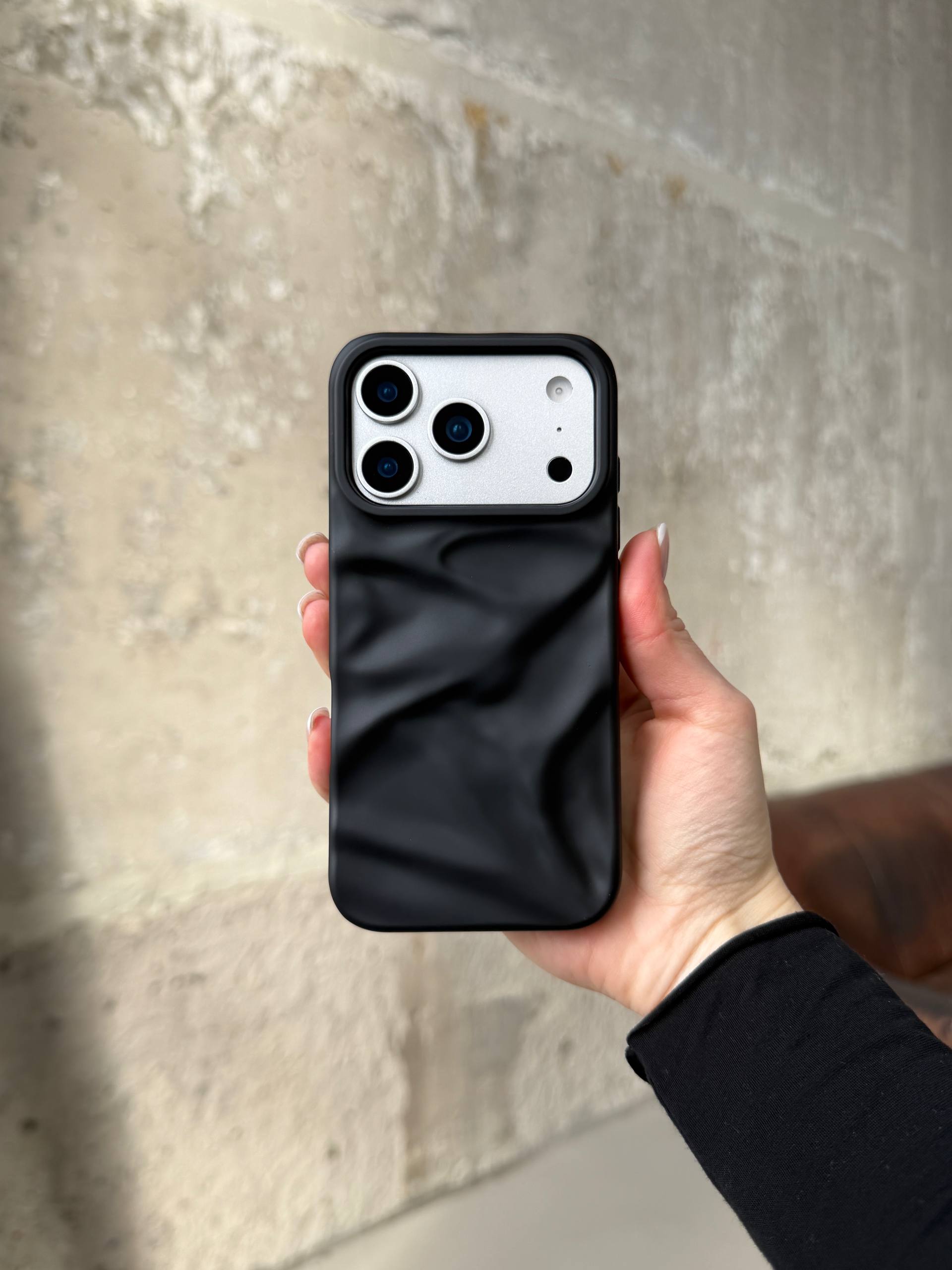 Чехол матовый волнистый Wave Case для iPhone 17 Pro Max Black (07)