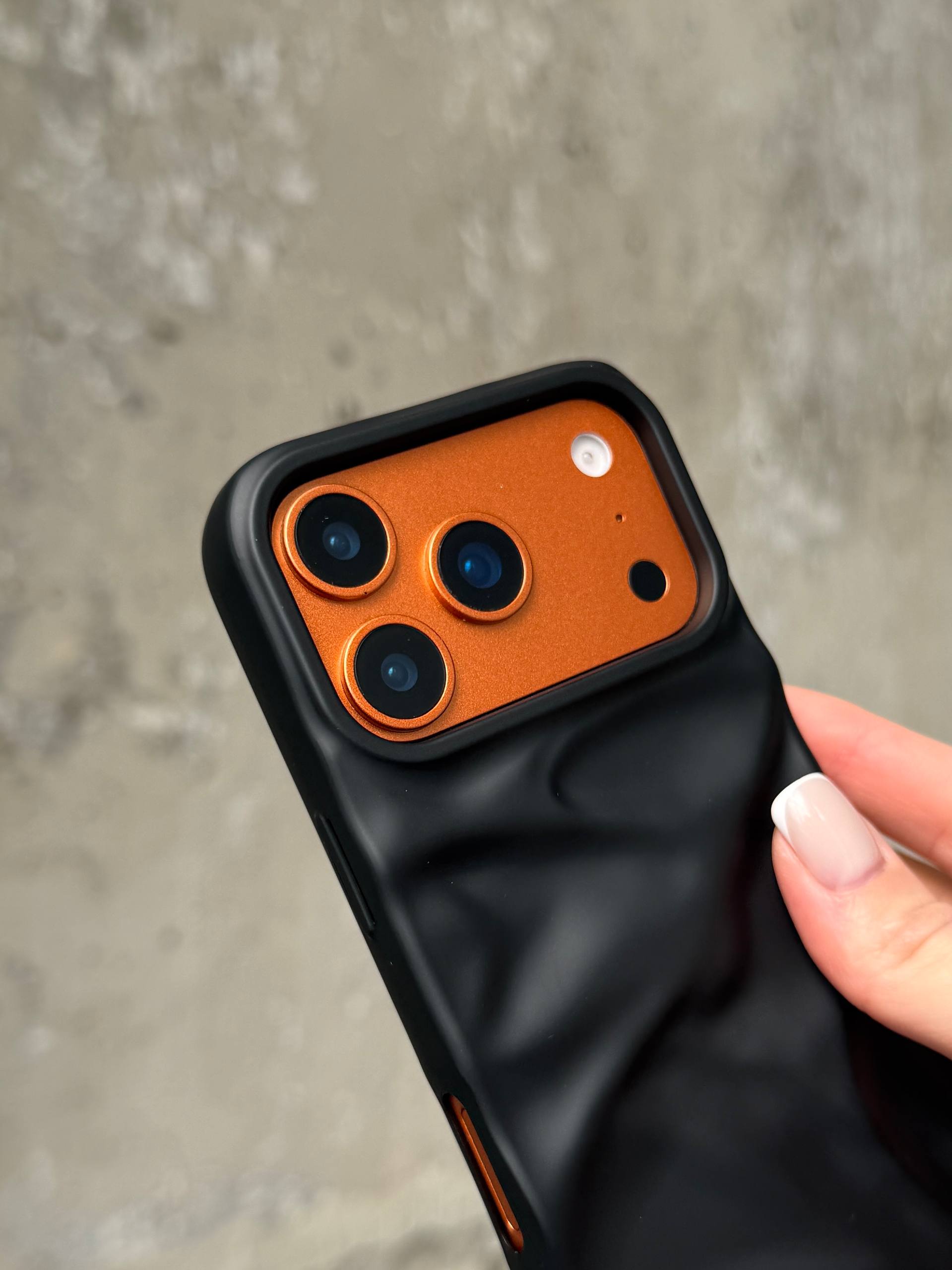 Чехол матовый волнистый Wave Case для iPhone 17 Pro Max Black (07)