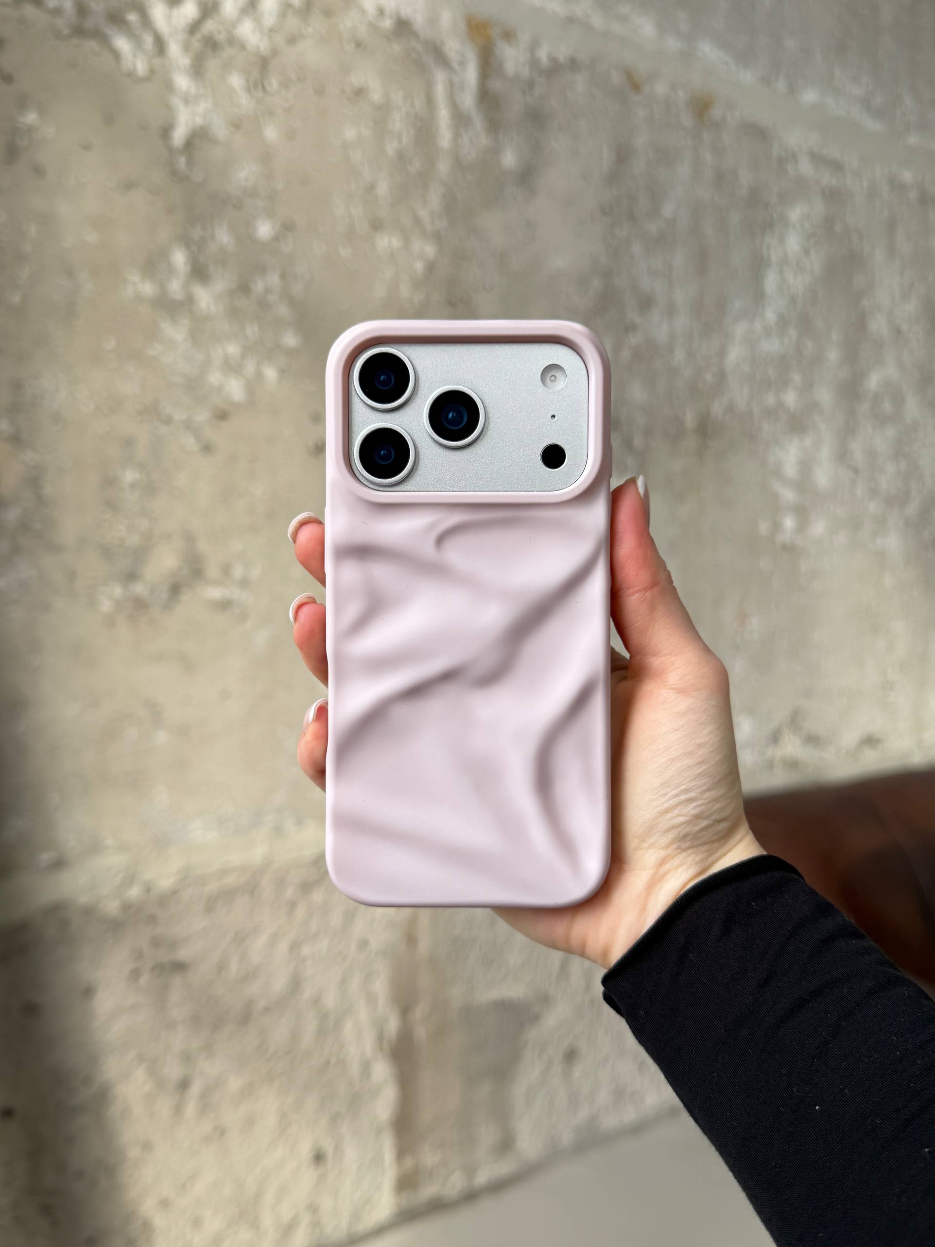 Чехол матовый волнистый Wave Case для iPhone 17 Pro Max Chalk Pink (04)