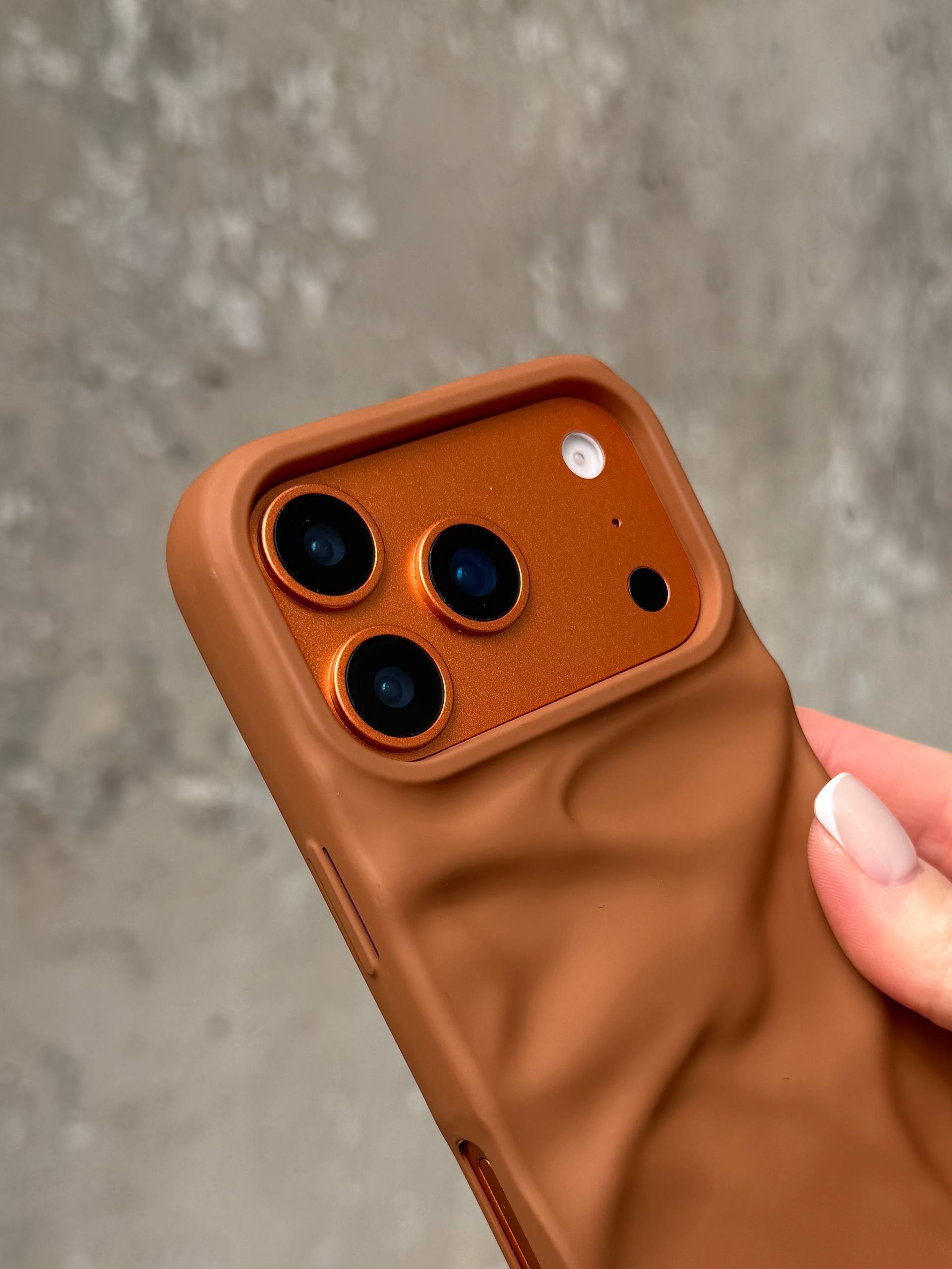 Чехол матовый волнистый Wave Case для iPhone 17 Pro Max Brown (03)