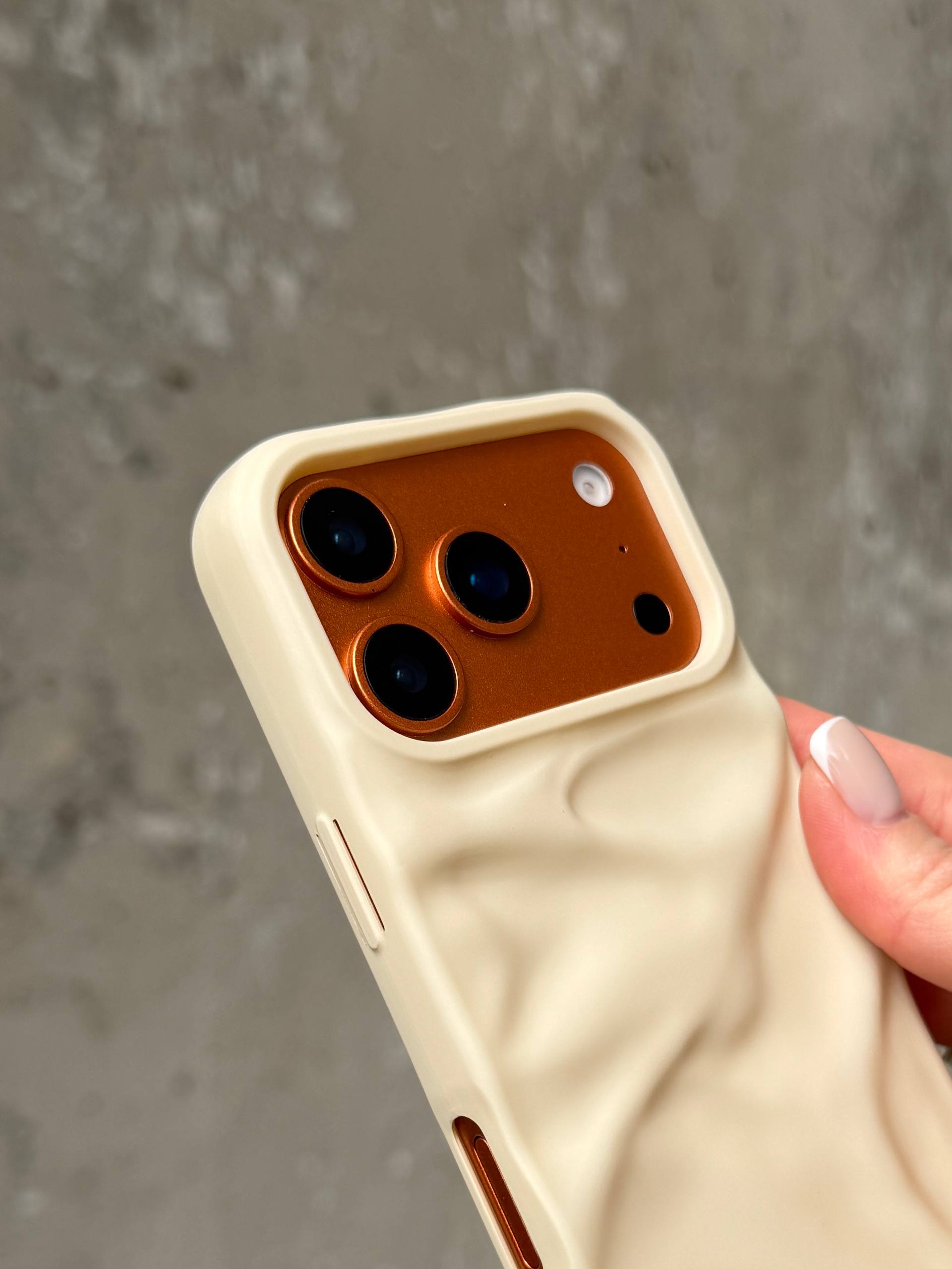 Чехол матовый волнистый Wave Case для iPhone 17 Pro Max Beige (01)