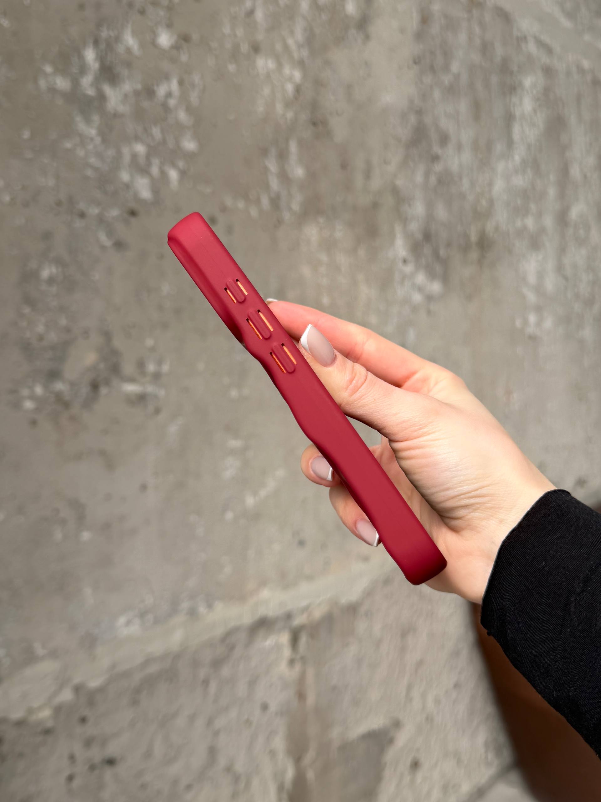 Чехол матовый волнистый Wave Case для iPhone 17 Pro Max Wine Red (10)