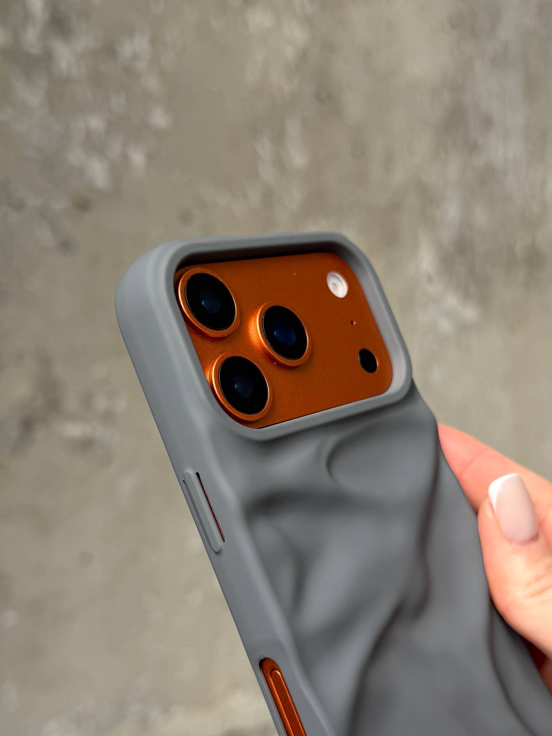 Чехол матовый волнистый Wave Case для iPhone 17 Pro Max Grey (02)