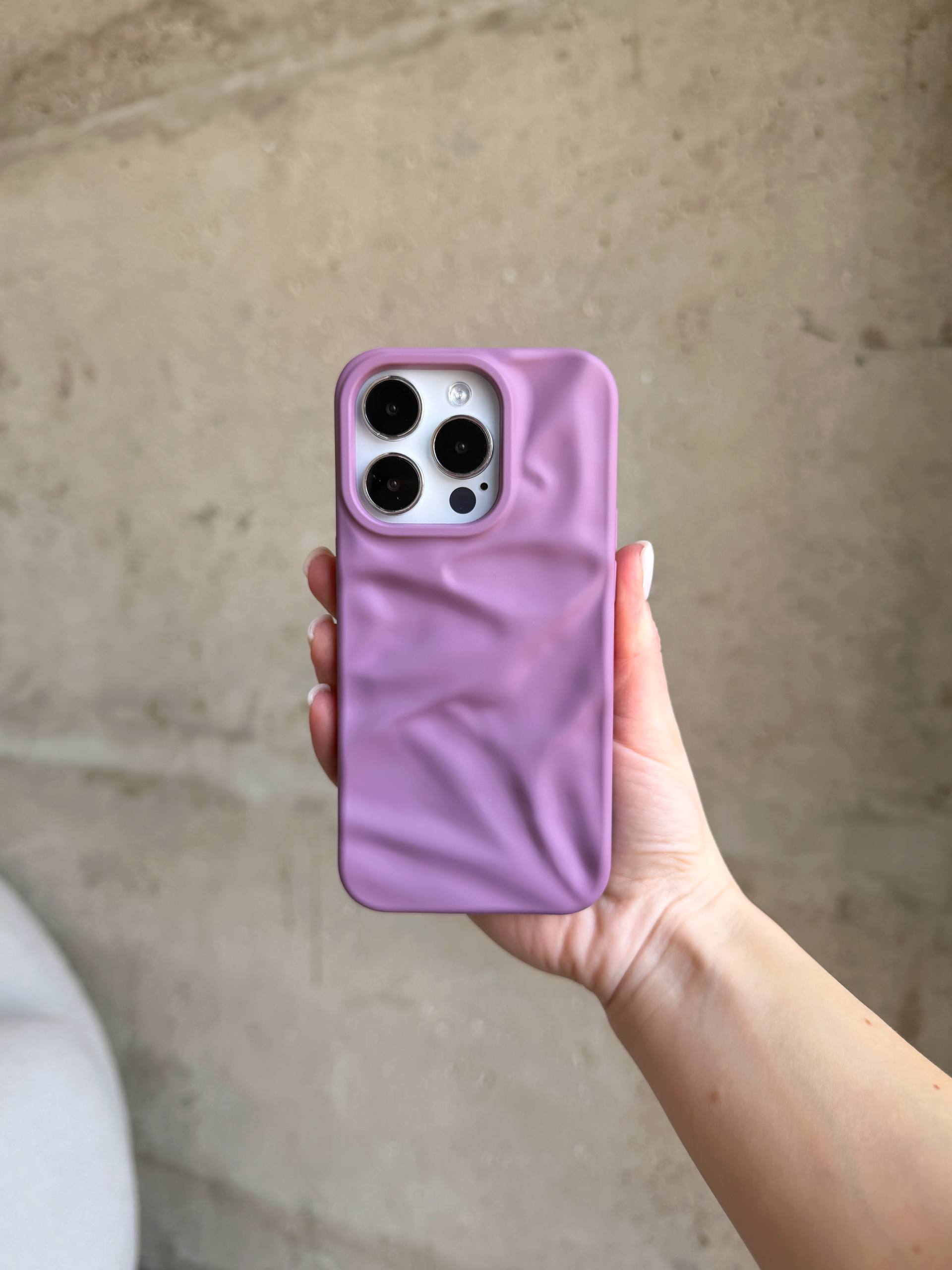 Чехол матовый волнистый Wave Case на iPhone 16 Pro Mauve (08)