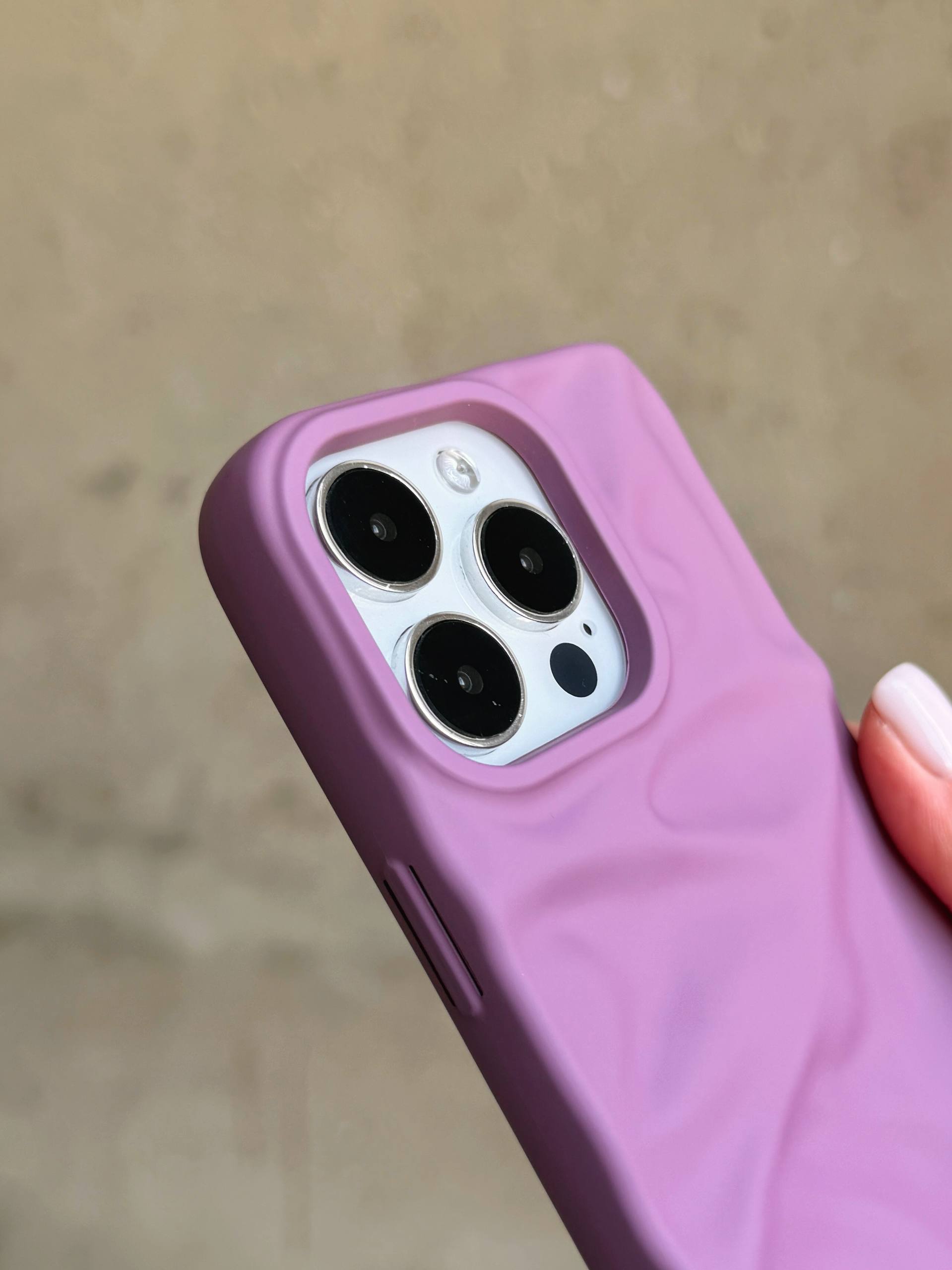 Чехол матовый волнистый Wave Case на iPhone 16 Pro Mauve (08)