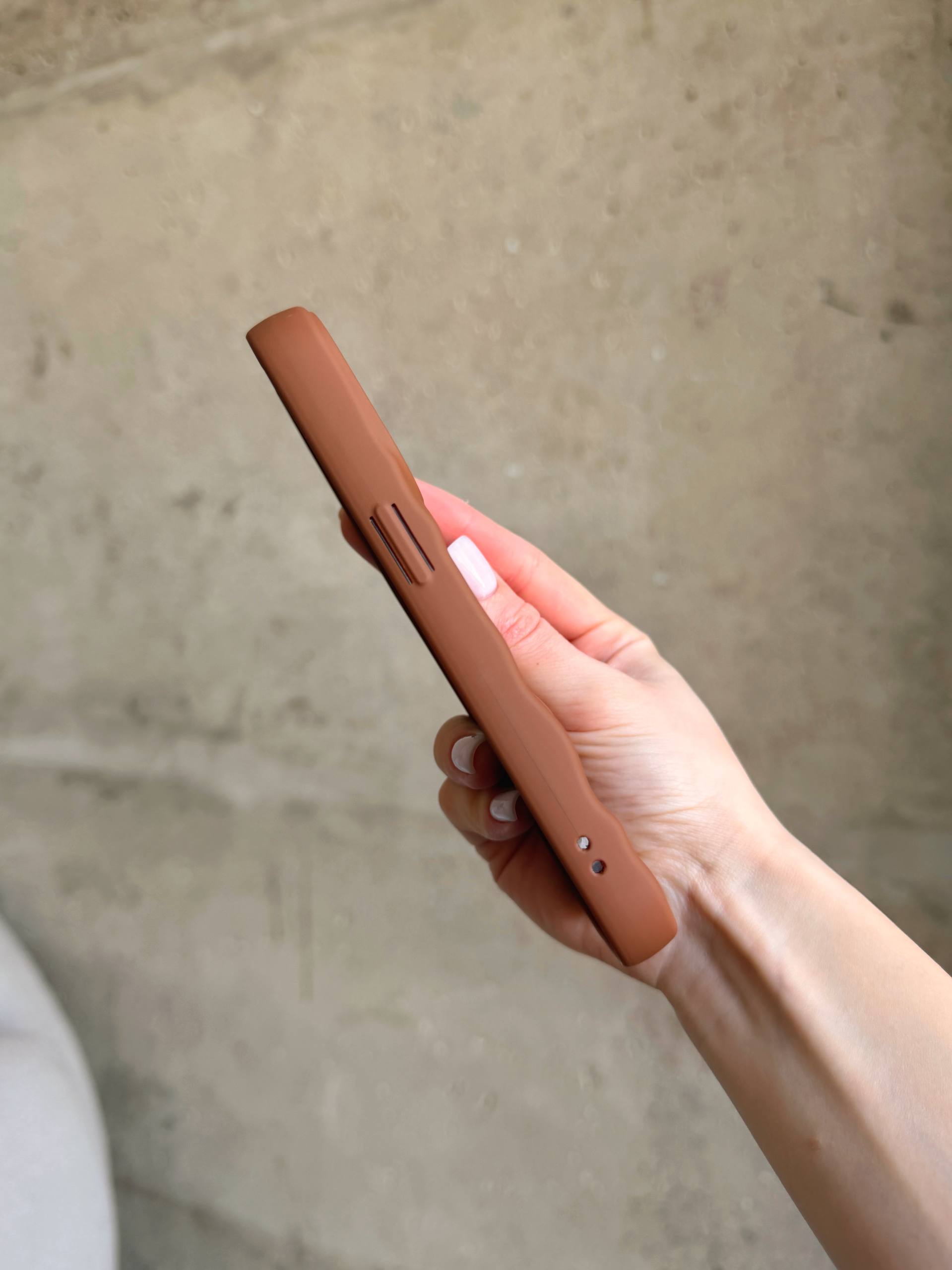 Чехол матовый волнистый Wave Case на iPhone 12 / 12 Pro Brown (03)