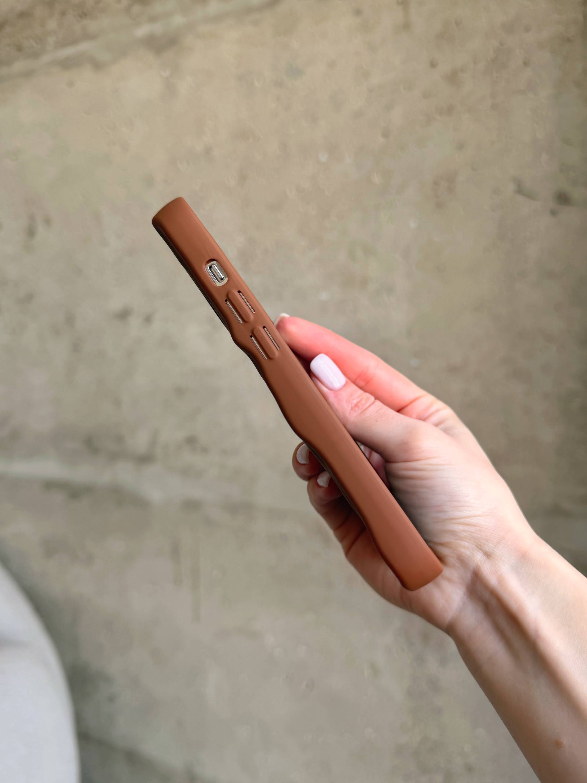 Чехол матовый волнистый Wave Case на iPhone 12 / 12 Pro Brown (03)