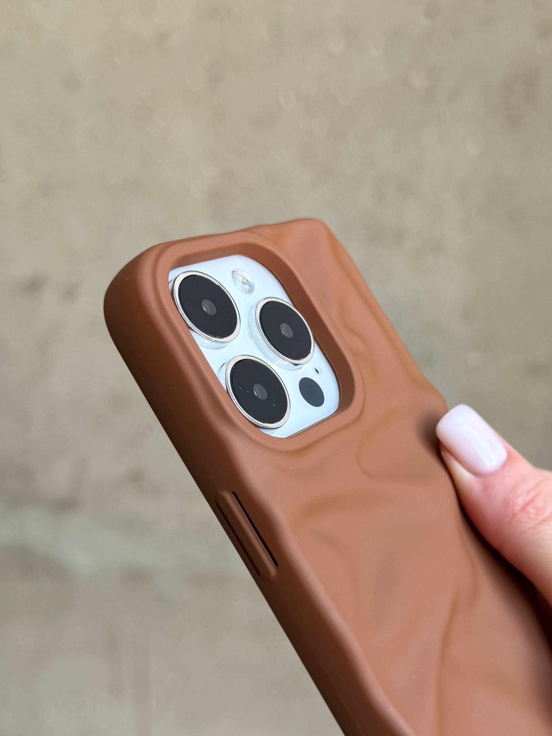 Чехол матовый волнистый Wave Case для iPhone 16 Pro Max Brown (03)