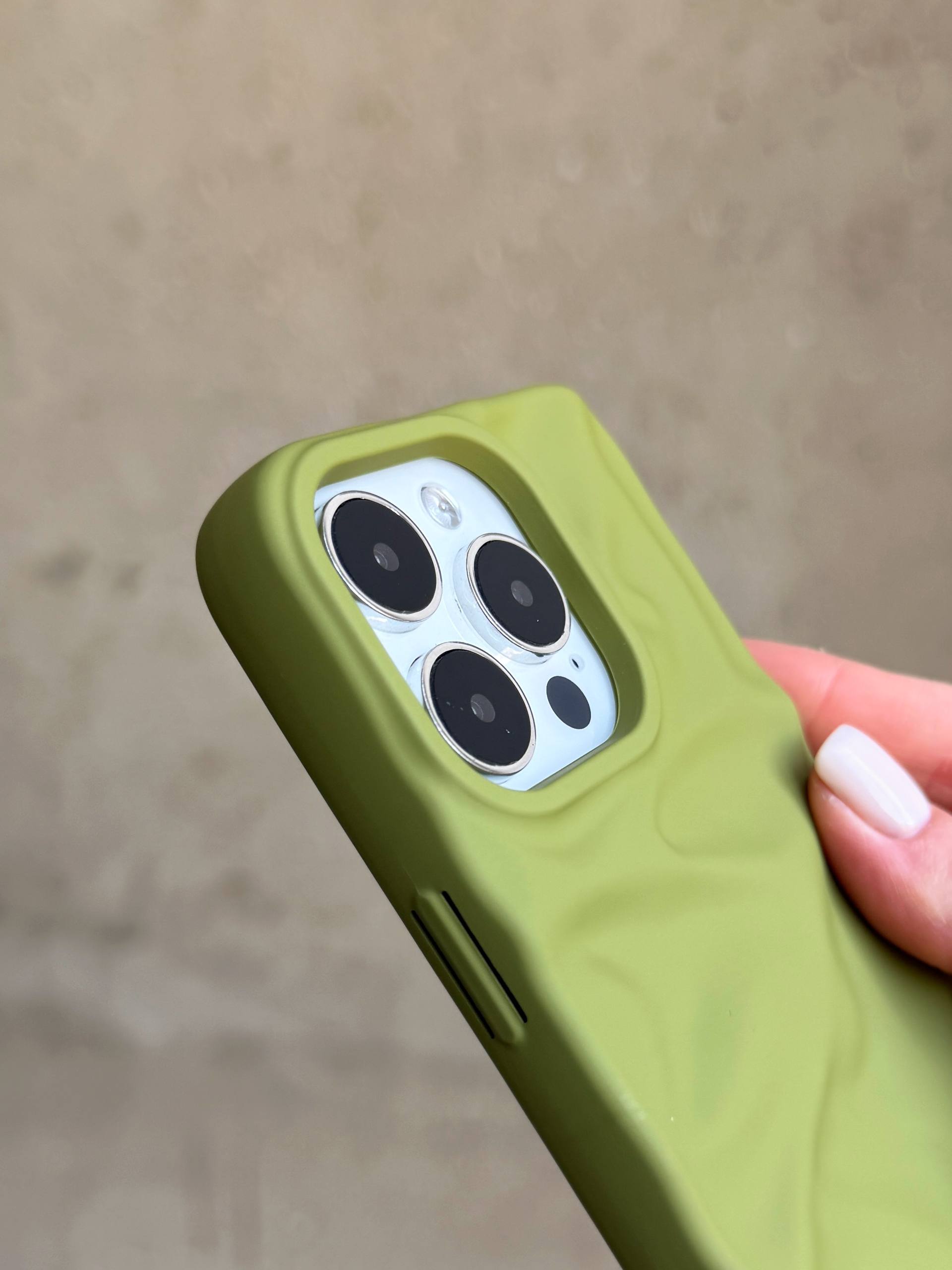 Чехол матовый волнистый Wave Case для iPhone 15 Pro Green (09)