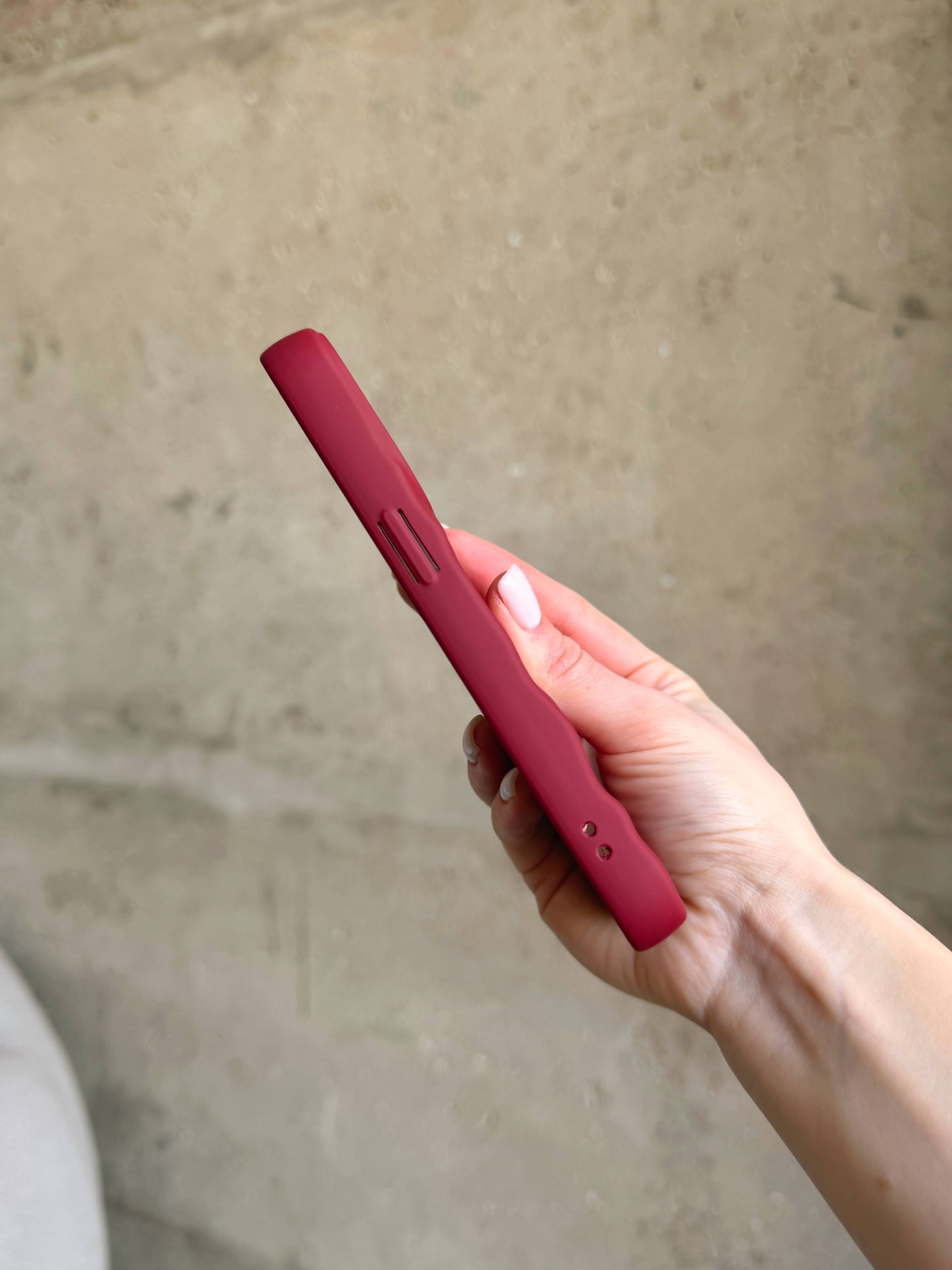 Чехол матовый волнистый Wave Case для iPhone 13 Pro Max Wine Red (10)