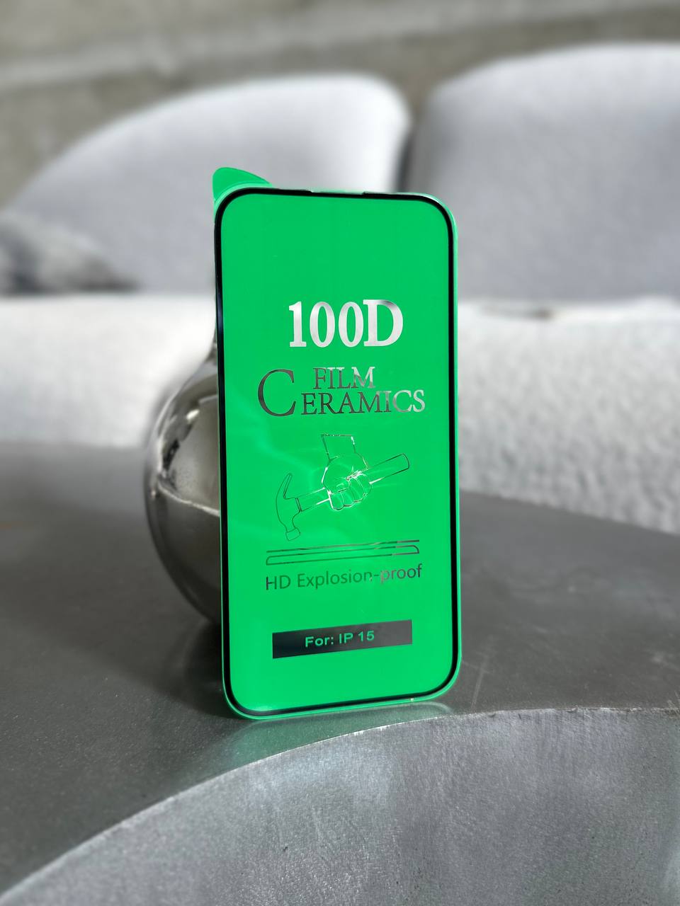 Защитное стекло Ceramic гибкое глянцевое на iPhone 15