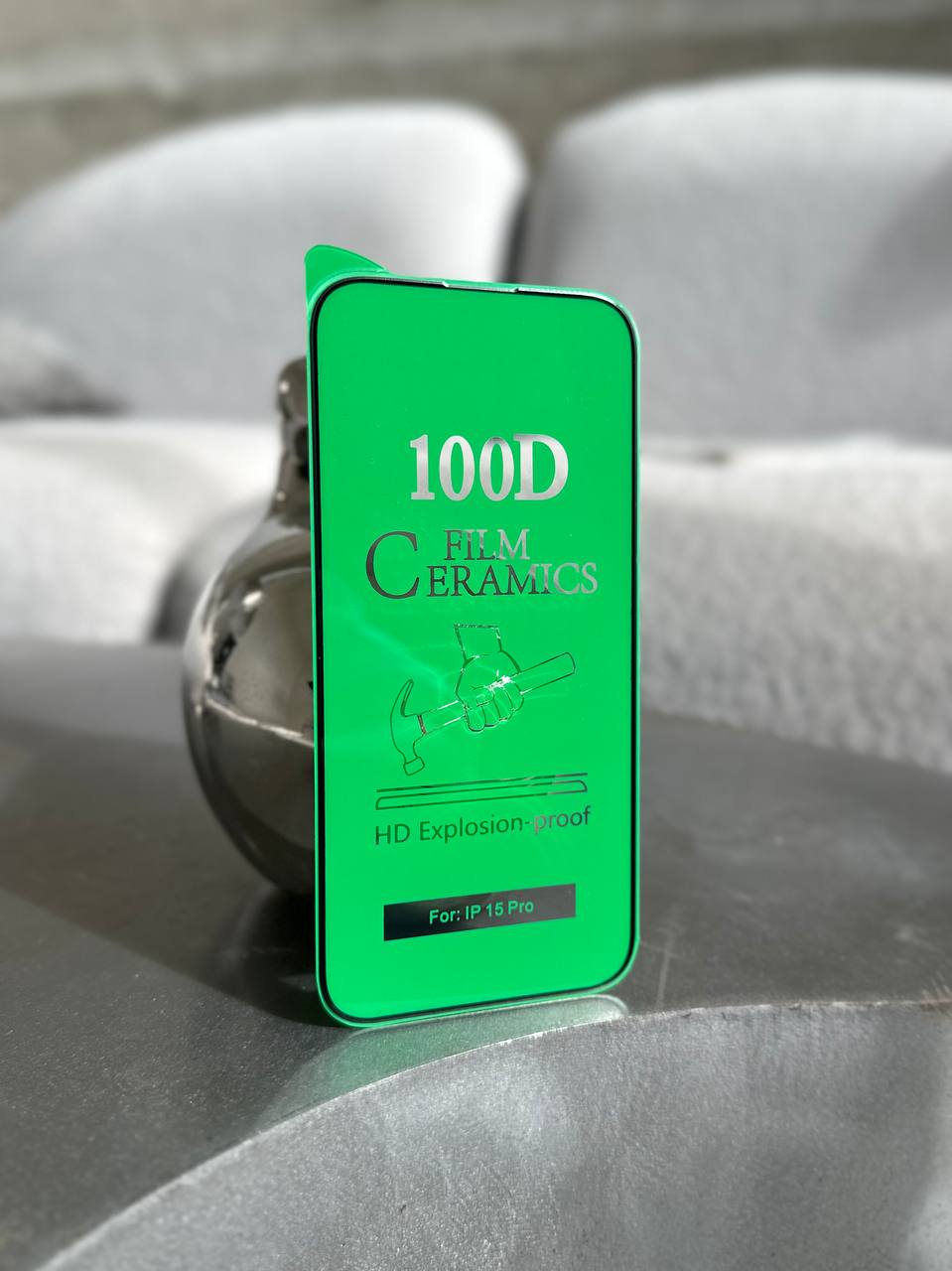 Защитное стекло Ceramic гибкое глянцевое на iPhone 15 Pro