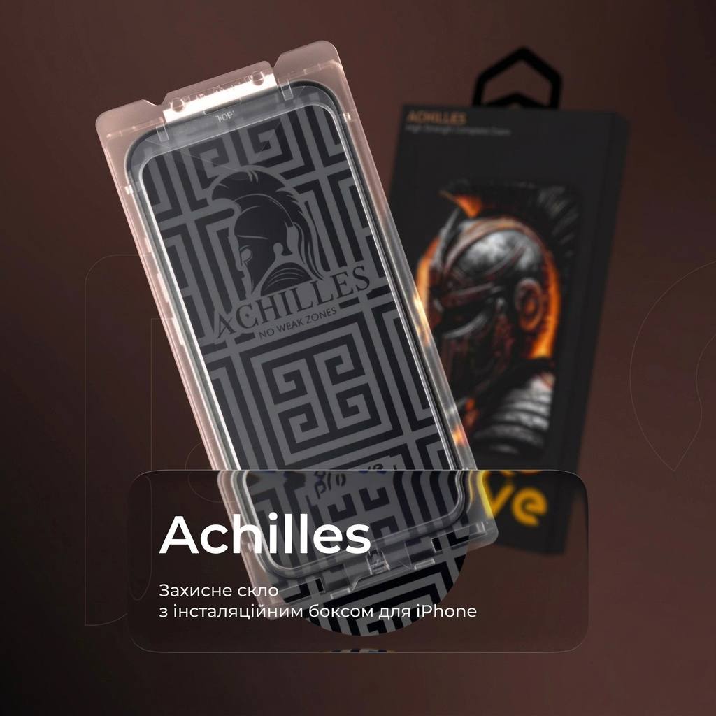 Преміальне захисне скло Proove Achilles Installation Box на iPhone 15 Pro