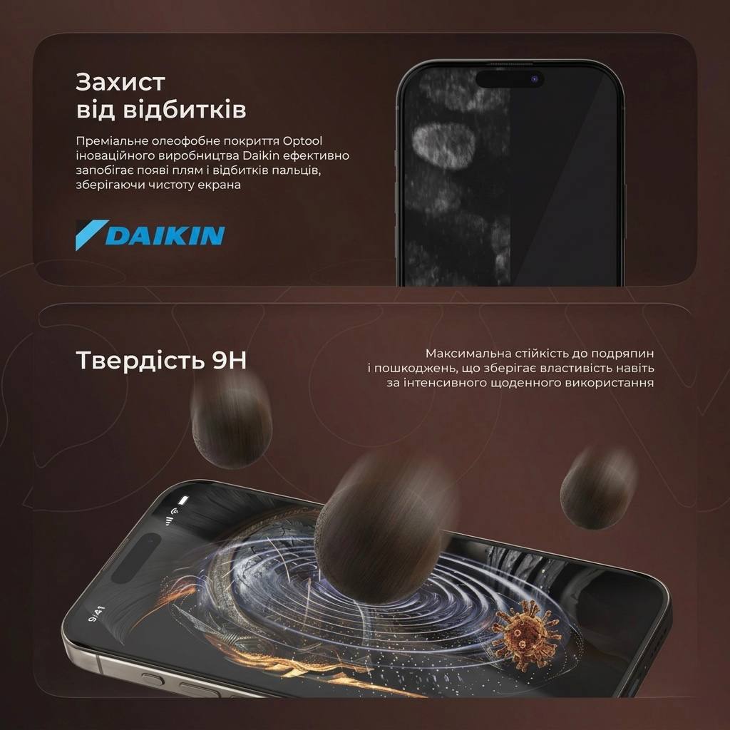 Преміальне захисне скло Proove Achilles Installation Box на iPhone 15 Pro