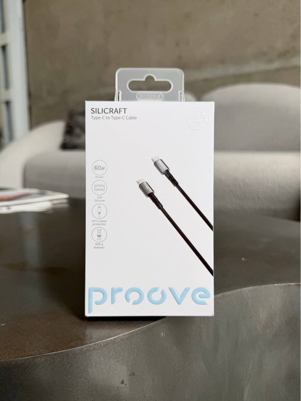 Кабель Proove 60W USB-C — USB-C Silicraft (1m)