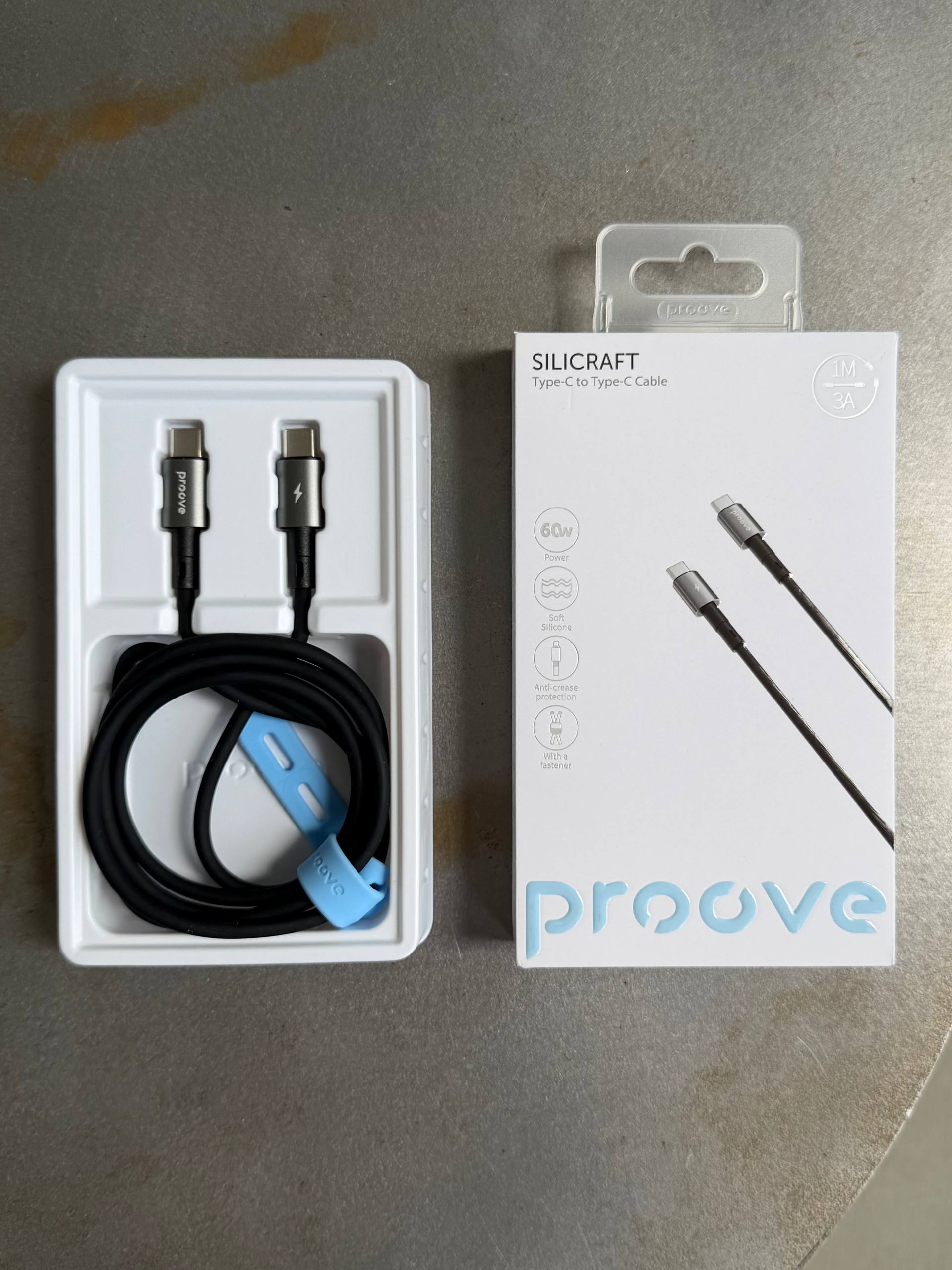 Кабель Proove 60W USB-C — USB-C Silicraft (1m)
