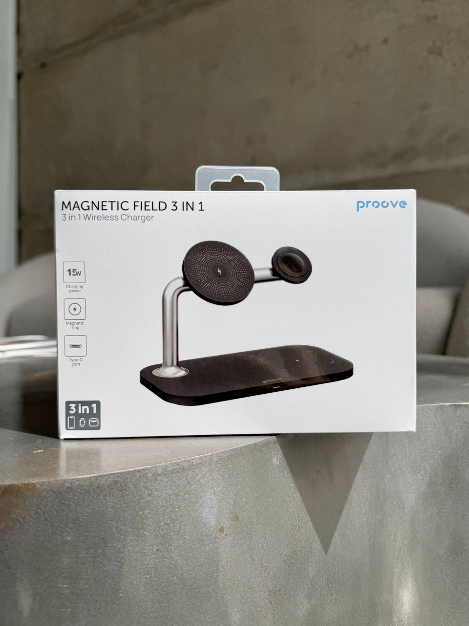 Зарядна станція Proove Magnetic Field 3 in 1 Black