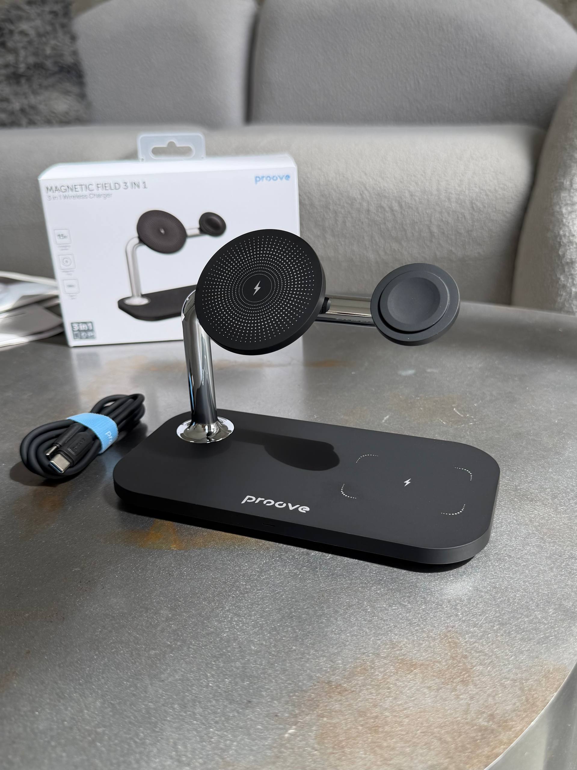 Зарядна станція Proove Magnetic Field 3 in 1 Black