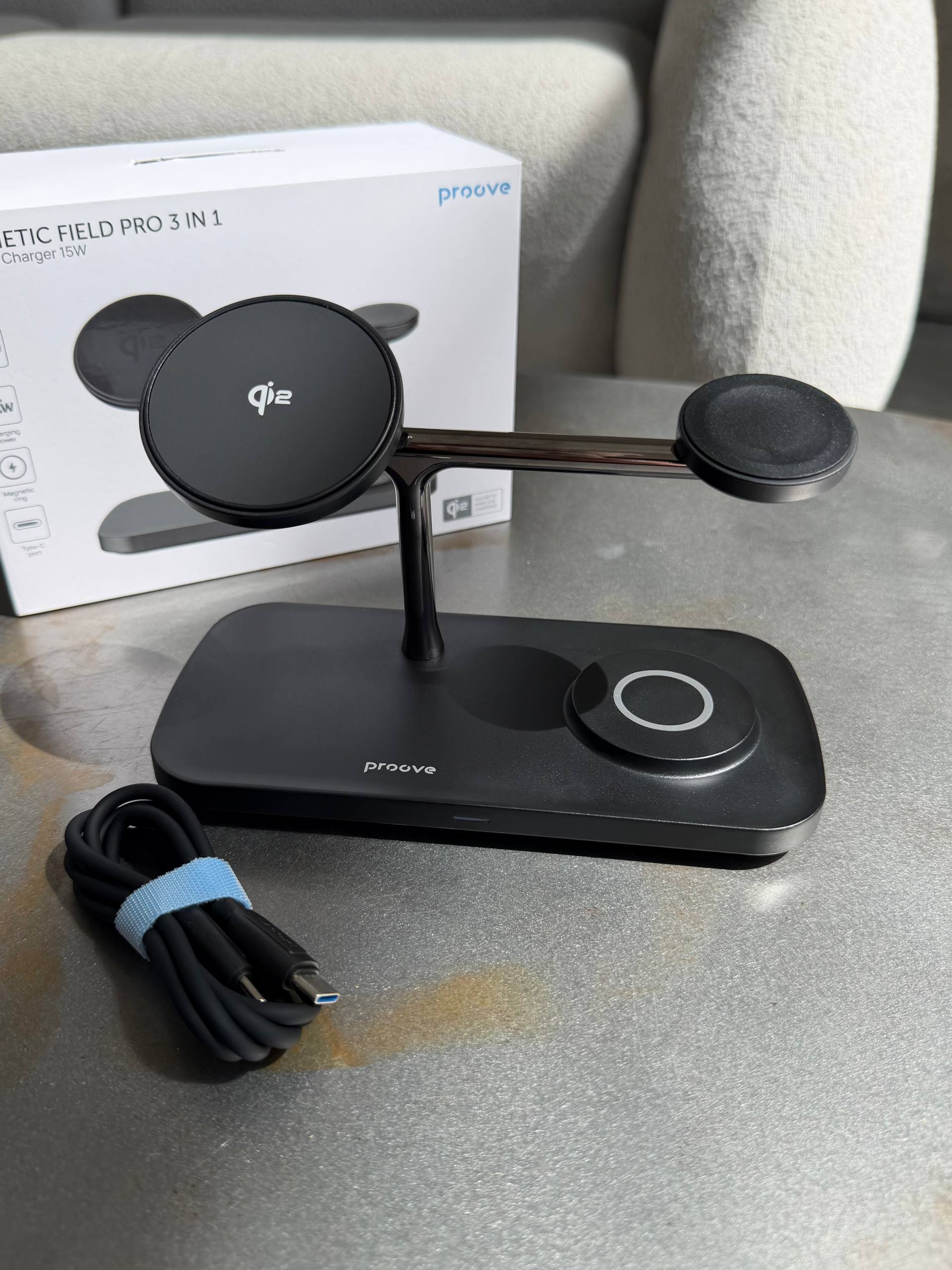 Зарядна станція Proove Magnetic Field Pro 3 in 1 Qi2 Black