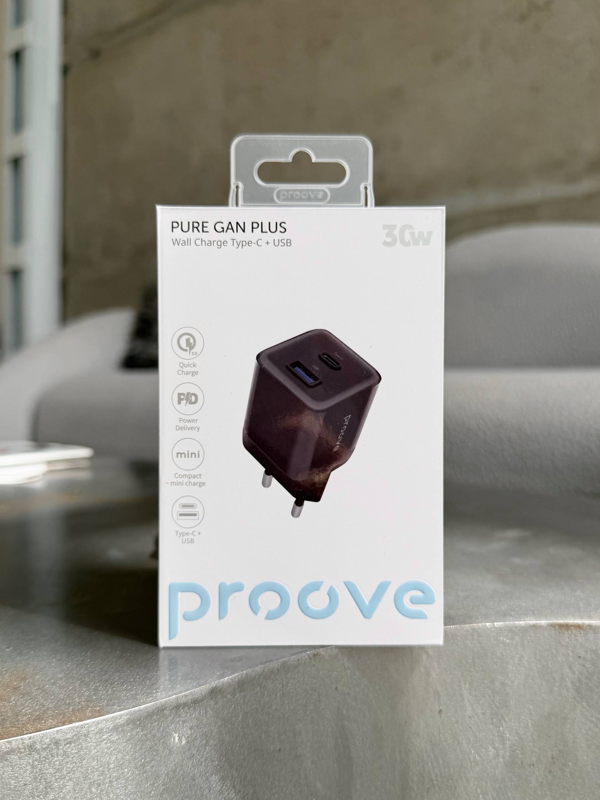 Блок зарядный Proove GaN Plus 30W (USB-C+USB)