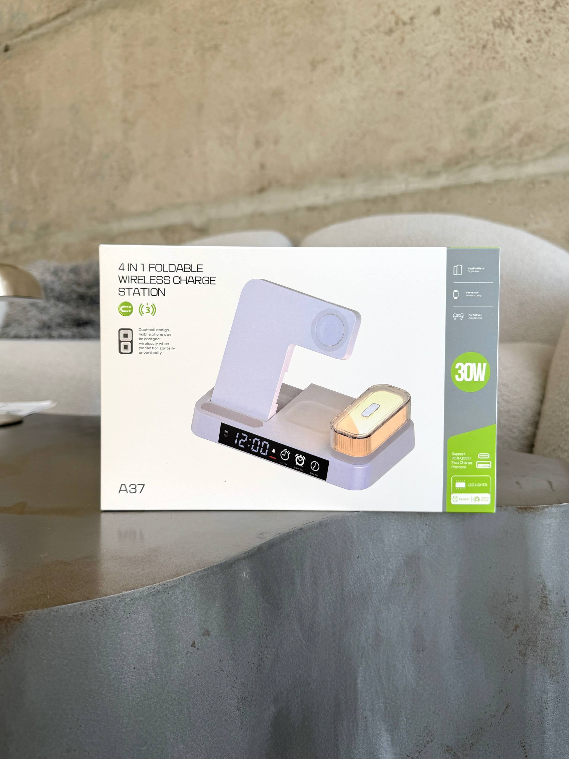 Зарядна станція 4 in 1 A37 30W White