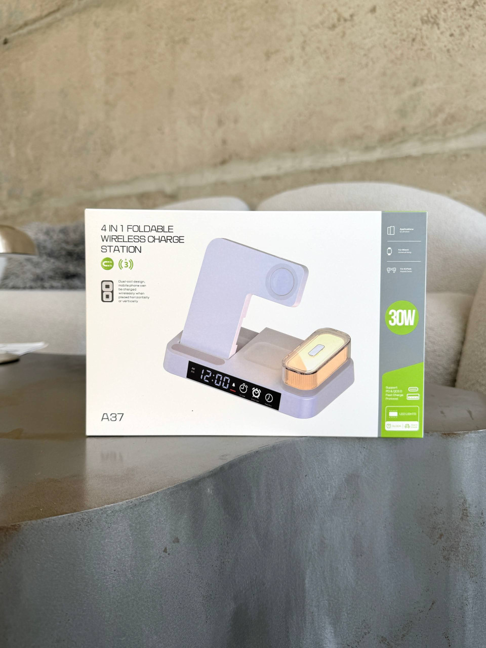 Зарядна станція 4 in 1 A37 30W White