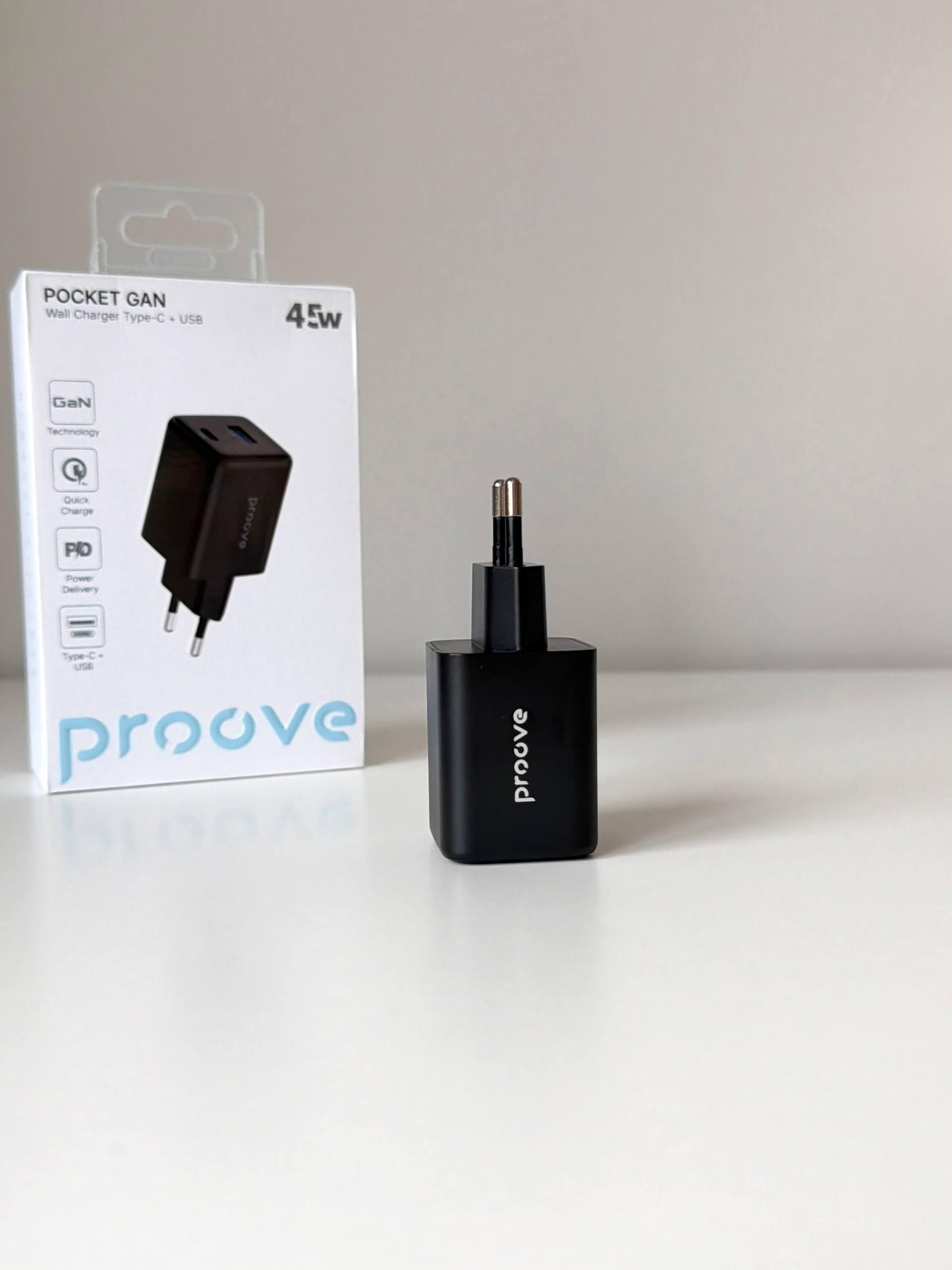 Блок зарядный Proove Pocket GaN 45W (USB-C+USB)