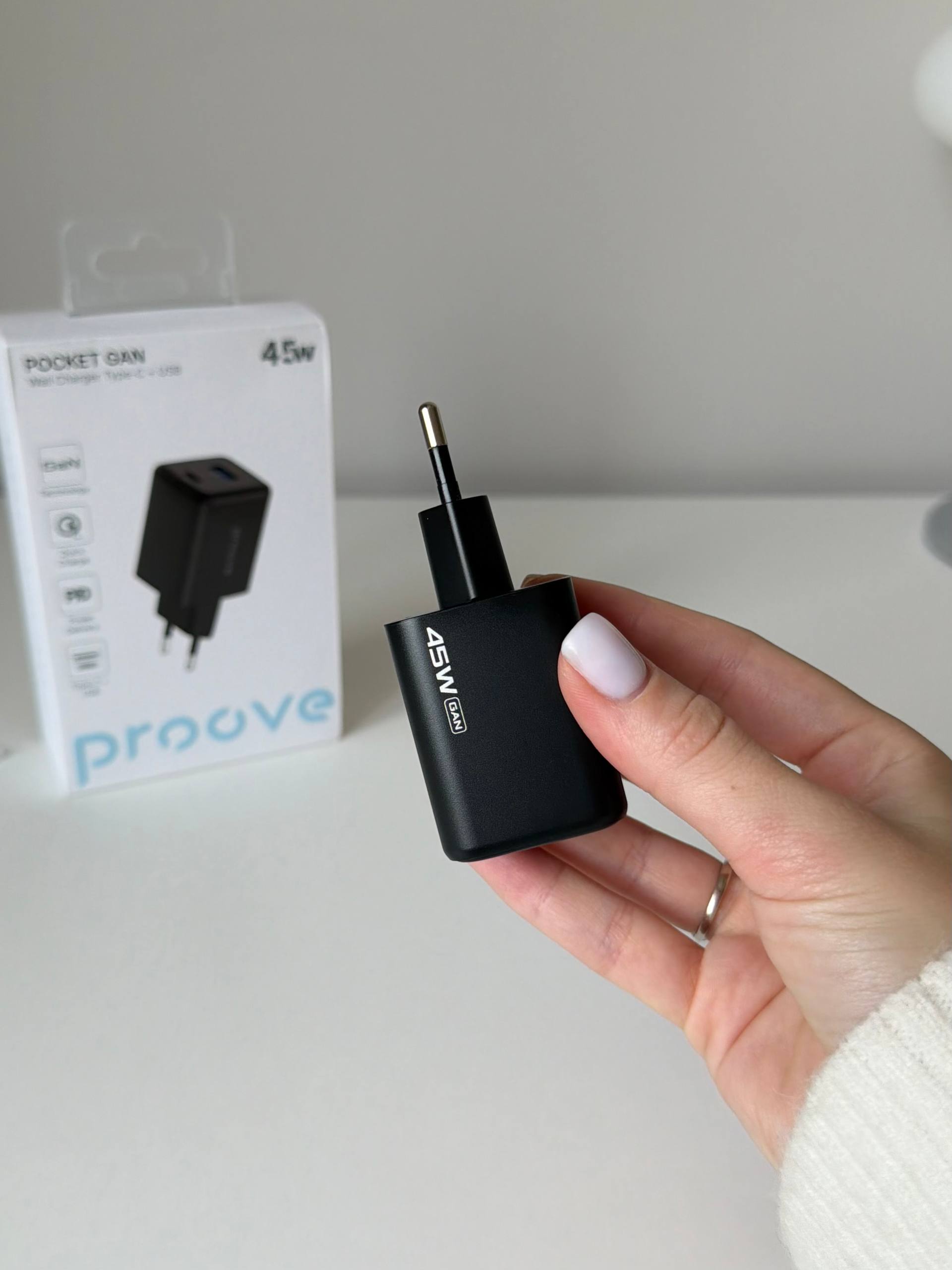 Блок зарядный Proove Pocket GaN 45W (USB-C+USB)