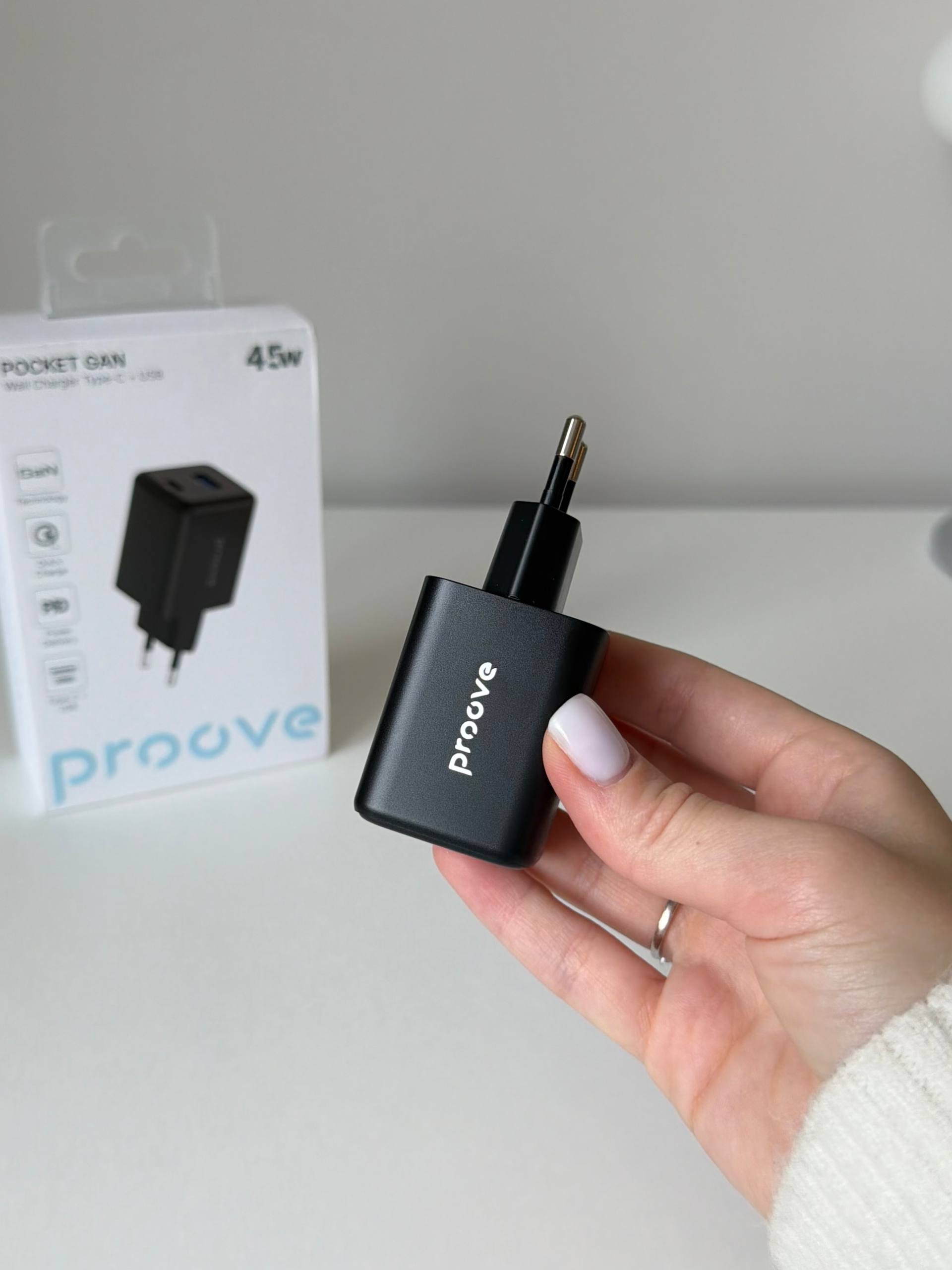Блок зарядный Proove Pocket GaN 45W (USB-C+USB)